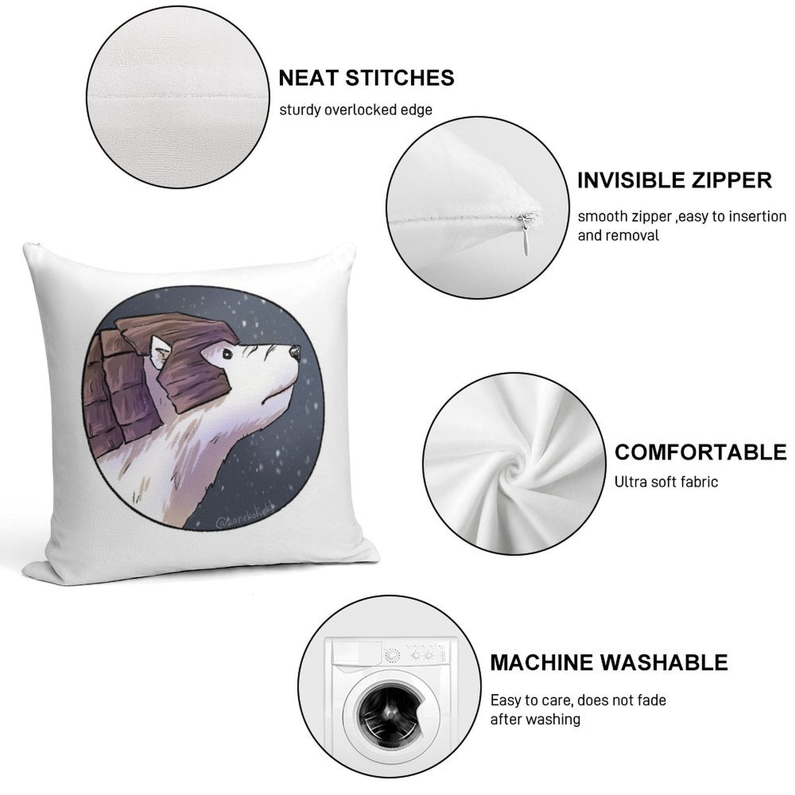 Iorek Byrnison - His Dark Materials Soft Hidden Zipper Throw Pillow