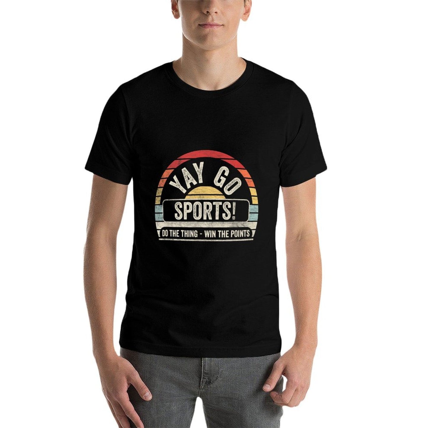 Vintage Retro Yay Go Sports! Funny Sports Polyester Blend T-Shirt