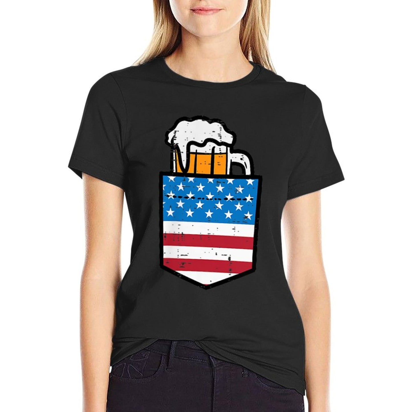 4th Of July American Pocket Funny Patriot Dad Team Men  Trendy Pattern T-Shirt