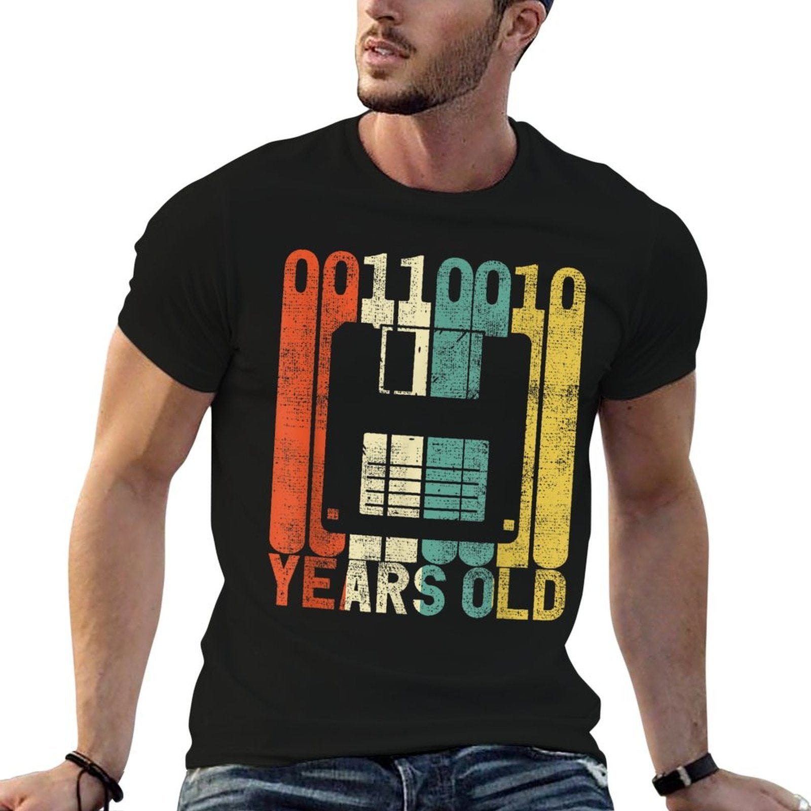 Retro 50th Birthday Nerd Floppy Disk Binary Computer Gift  Affordable Price T-Shirt