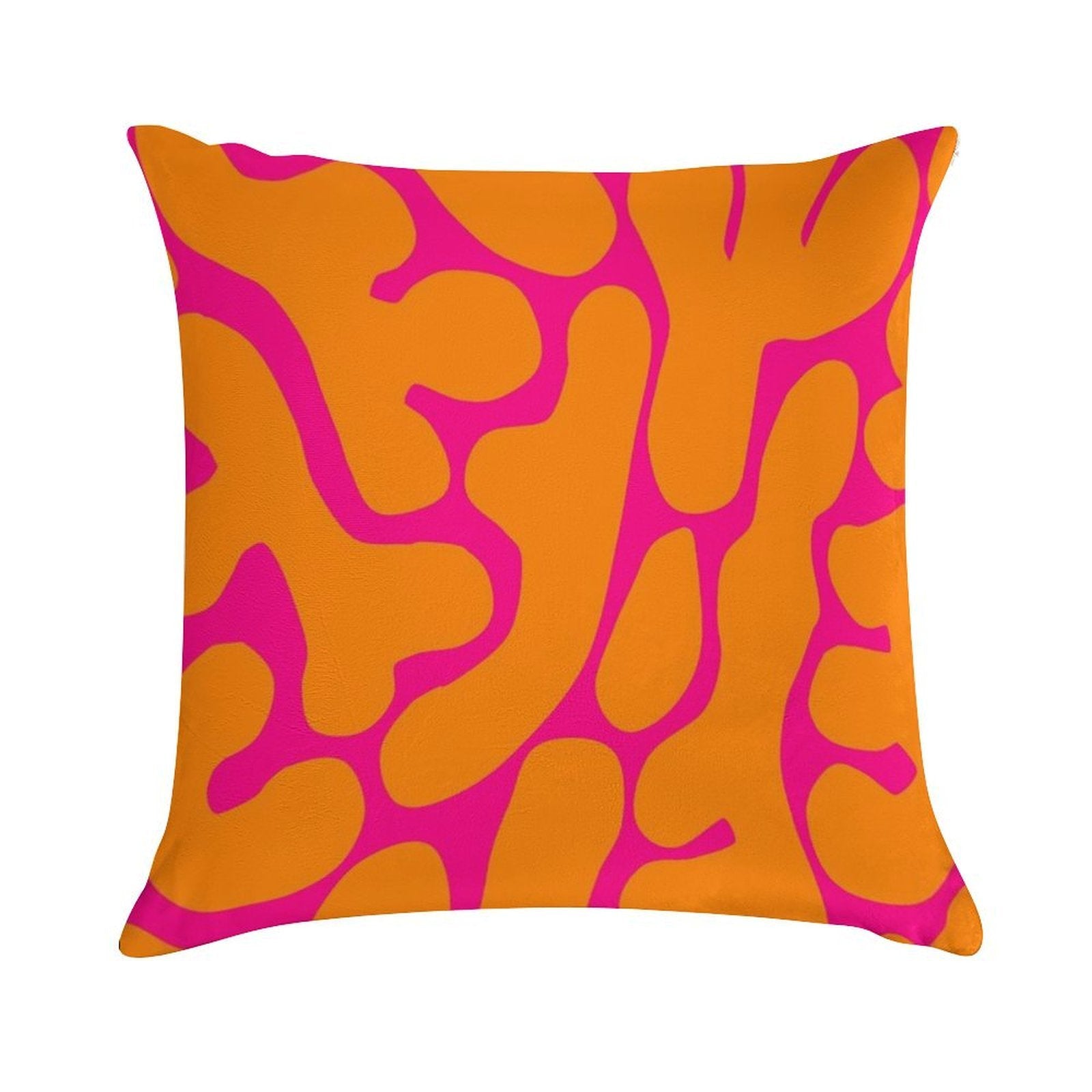 Preppy Coral Reefs Pattern in Pink And Orange Soft Bedroom Essential Throw Pillow