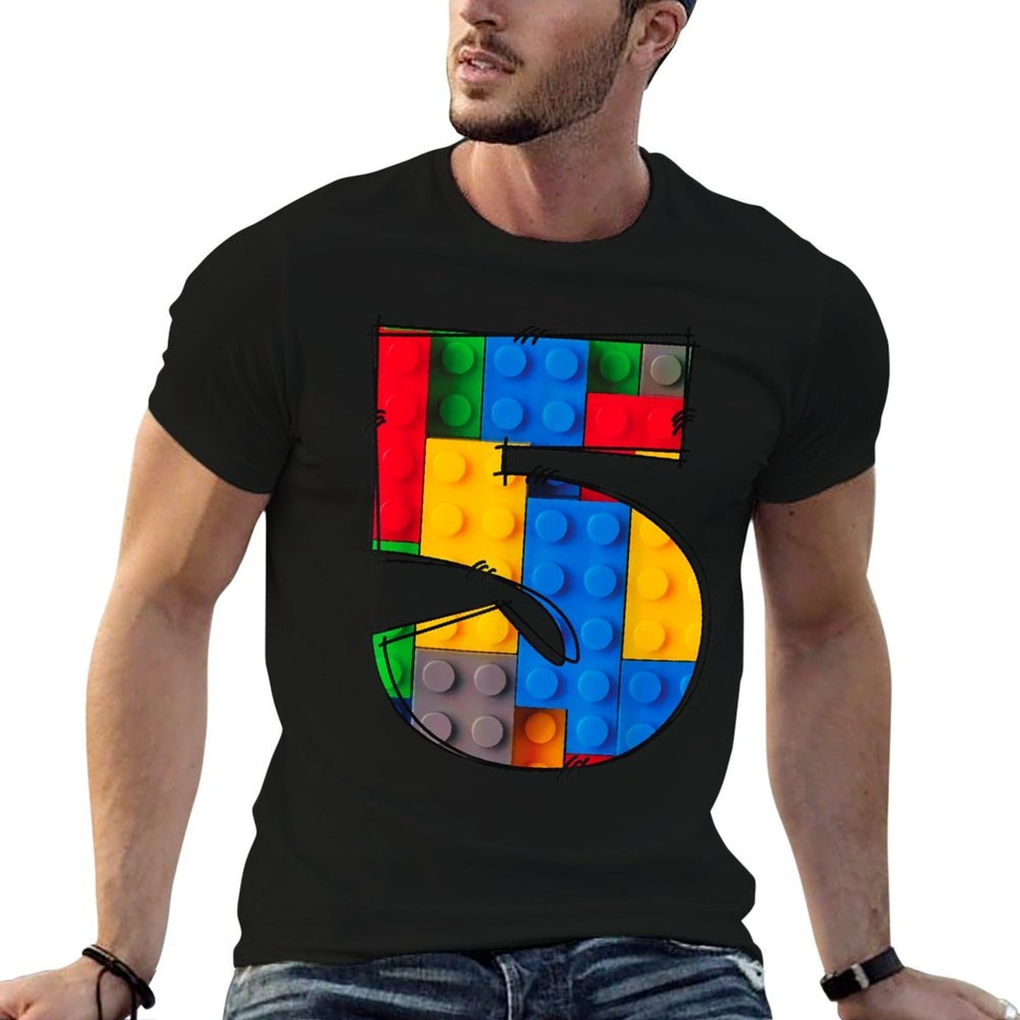 5 Year Old Blocks Building Master Builder 5th Birthday Boy  Soft T-Shirt
