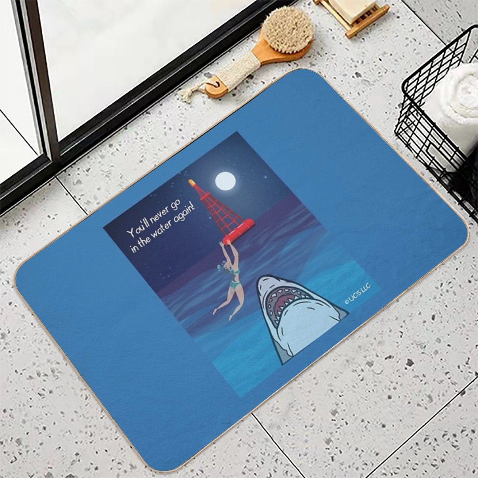 You'll Never Go in The Water Again! NBC Universal Jaws Fan Art  Eco-Friendly Bath Mat