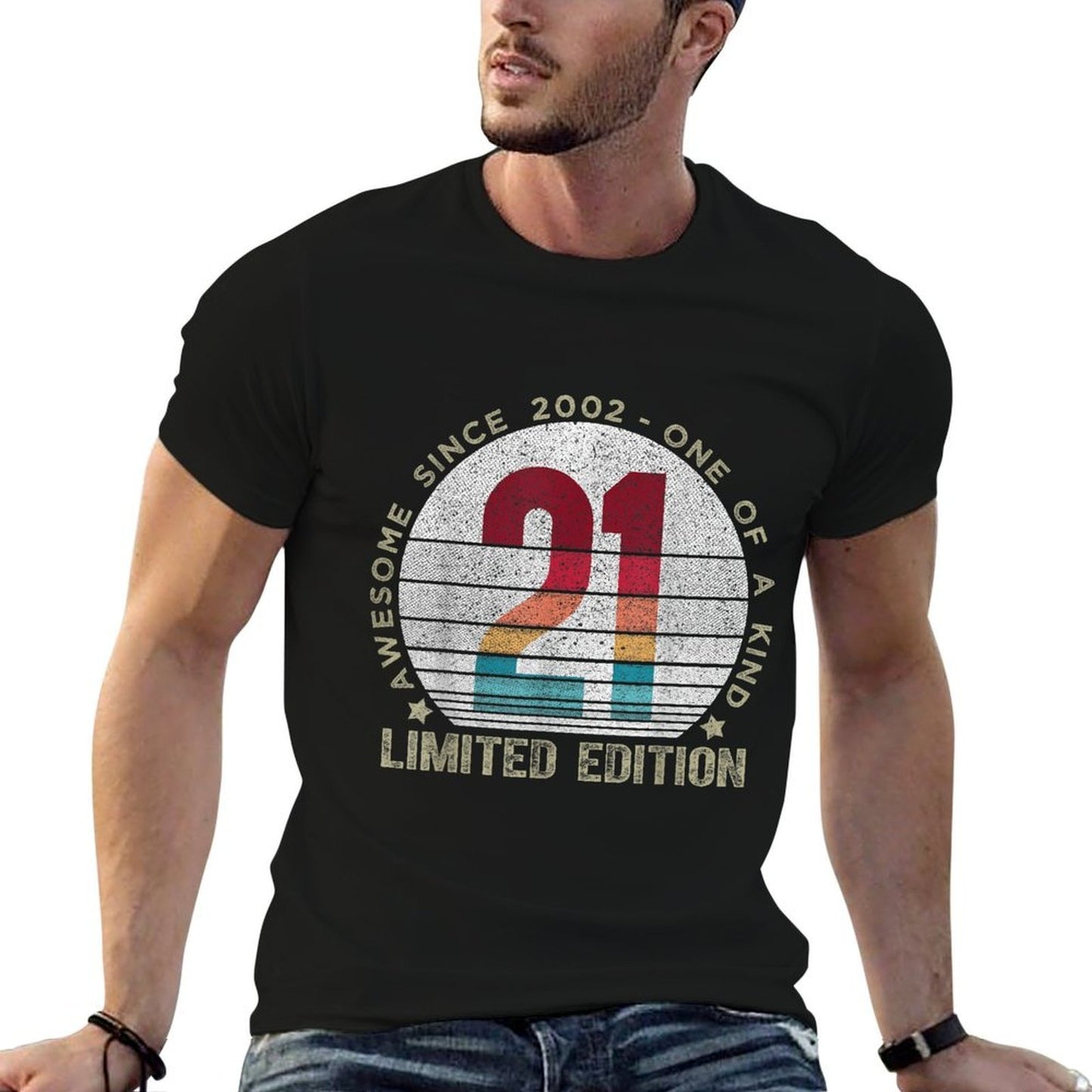 Vintage 2002 21 Year Old Gifts Limited Edition 21st Birthday Slim-fit Cut T-Shirt