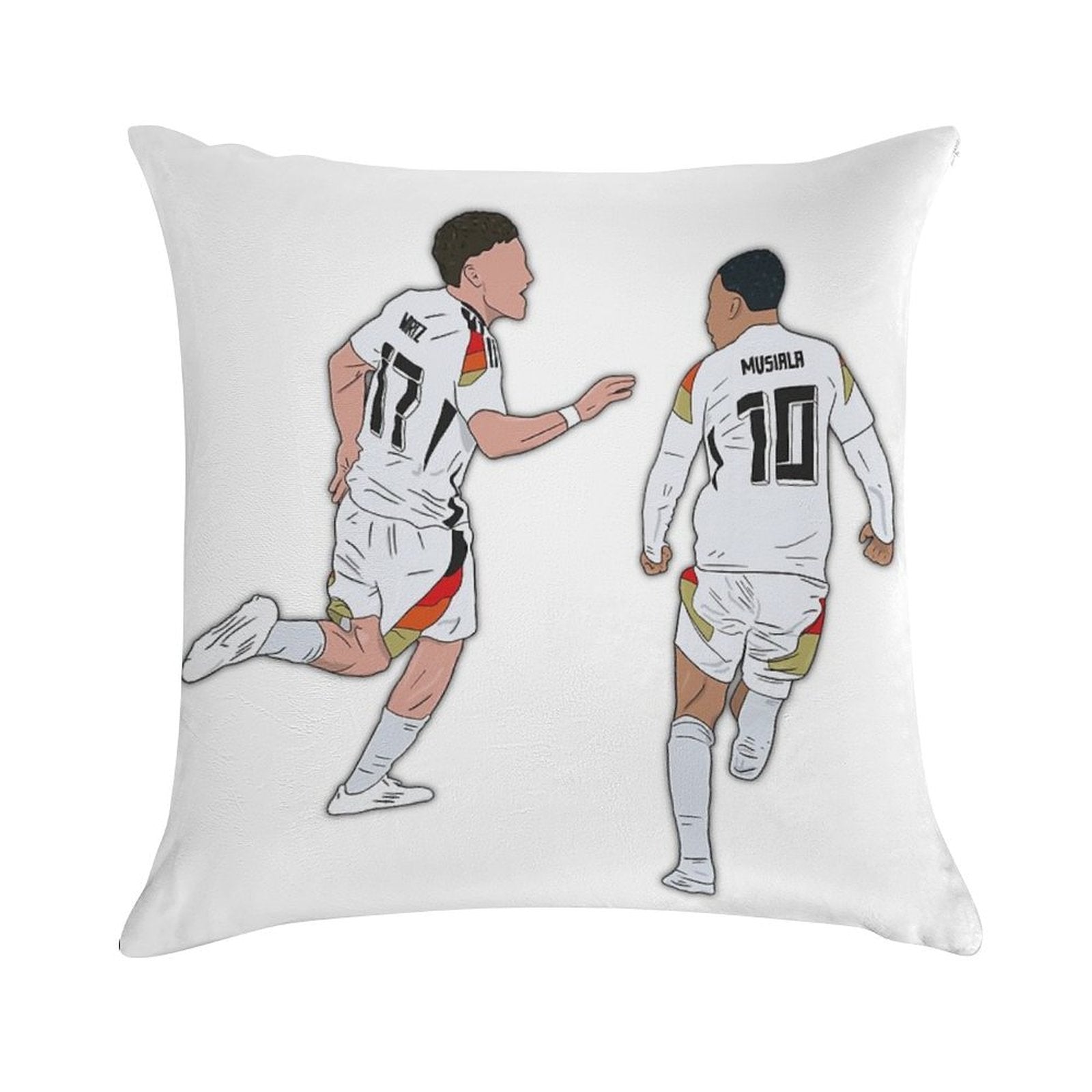 Florian Wirtz & Jamal Musiala Germany Celebration Soft Ultra-Soft Texture Throw Pillow