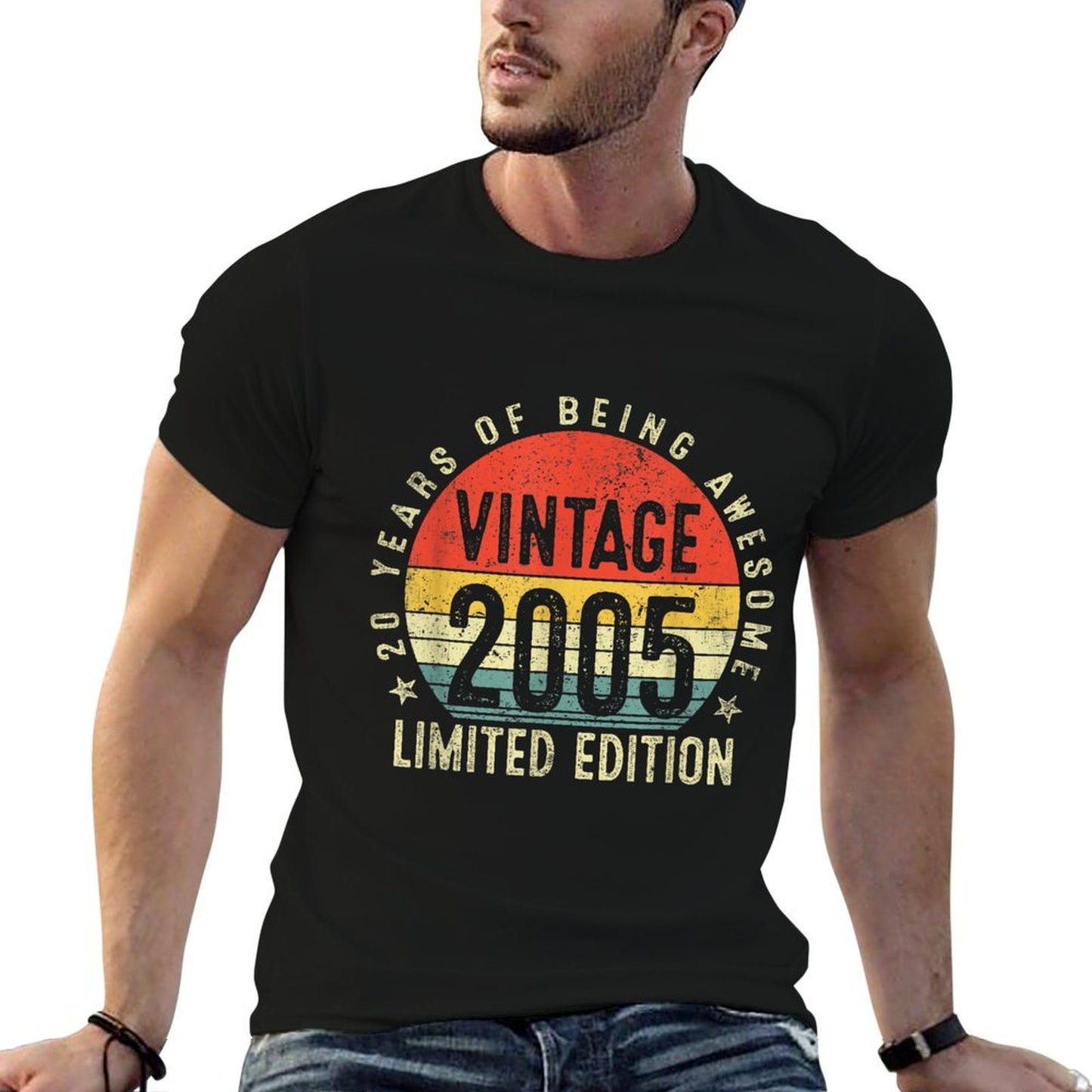Vintage 2005 Limited Edition 20 Year Old Gifts 20th Birthday Heathered Texture T-Shirt