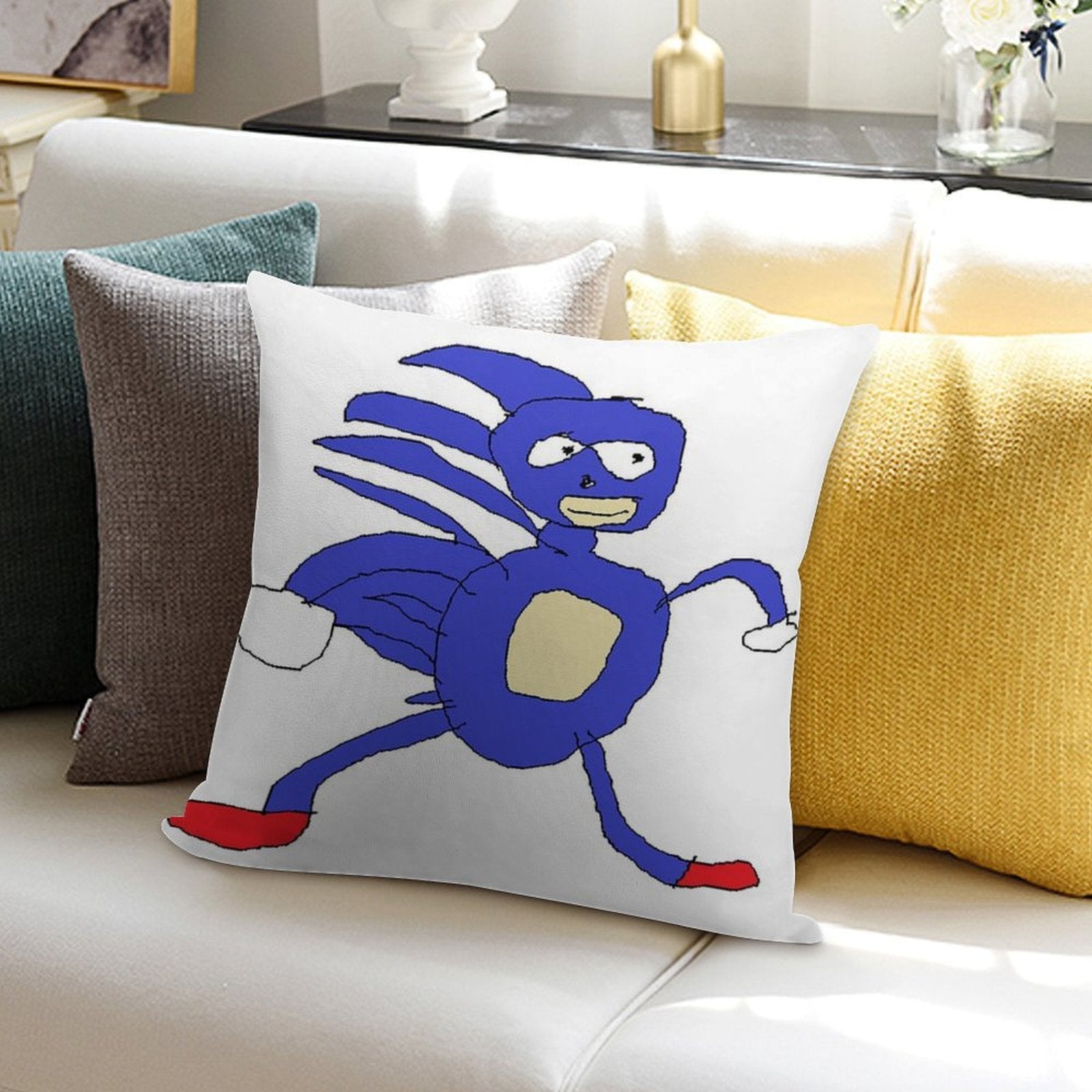 Sanic Soft Easy Maintenance Throw Pillow