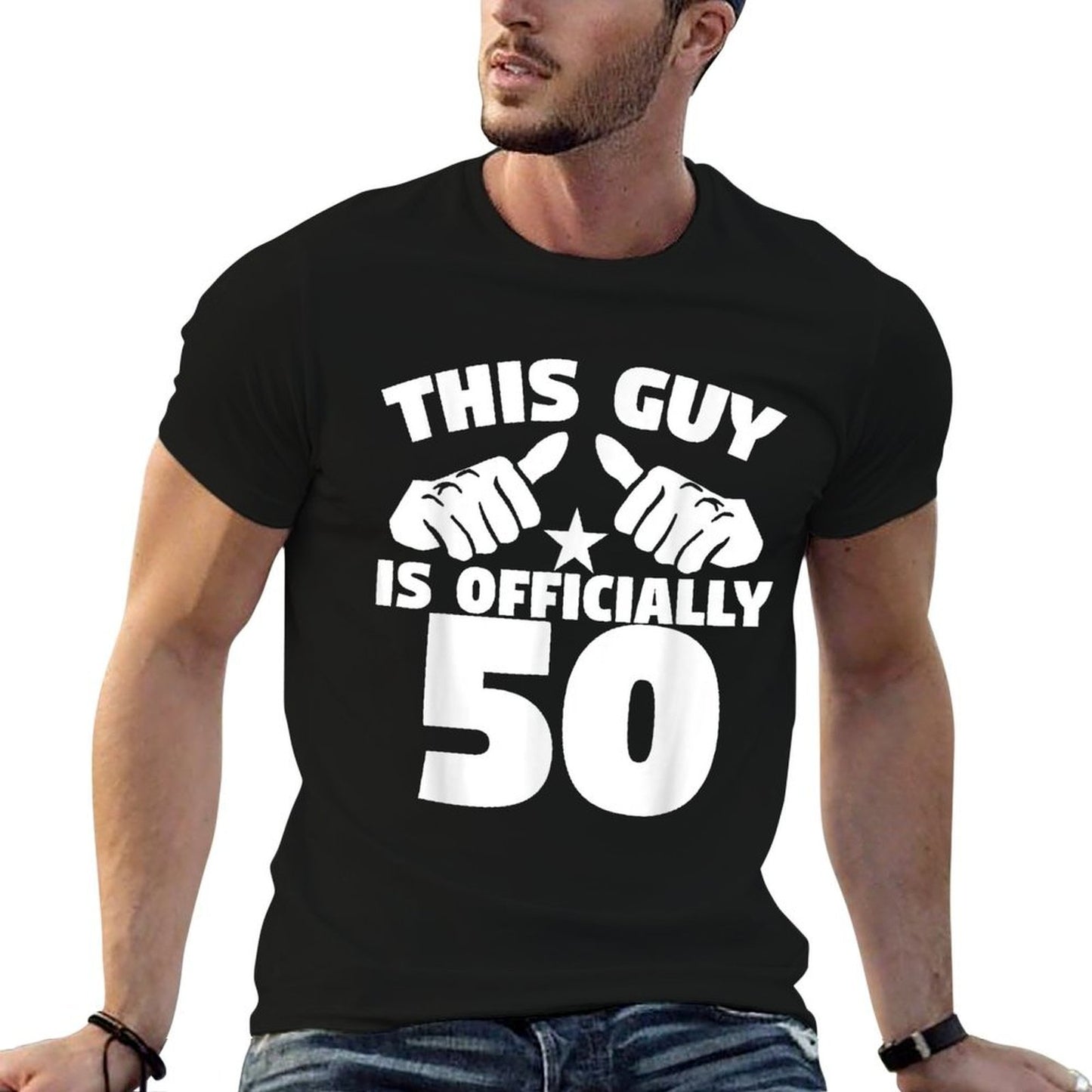 This Guy Is Officially 50 Years Old 50th Birthday Heathered Texture T-Shirt