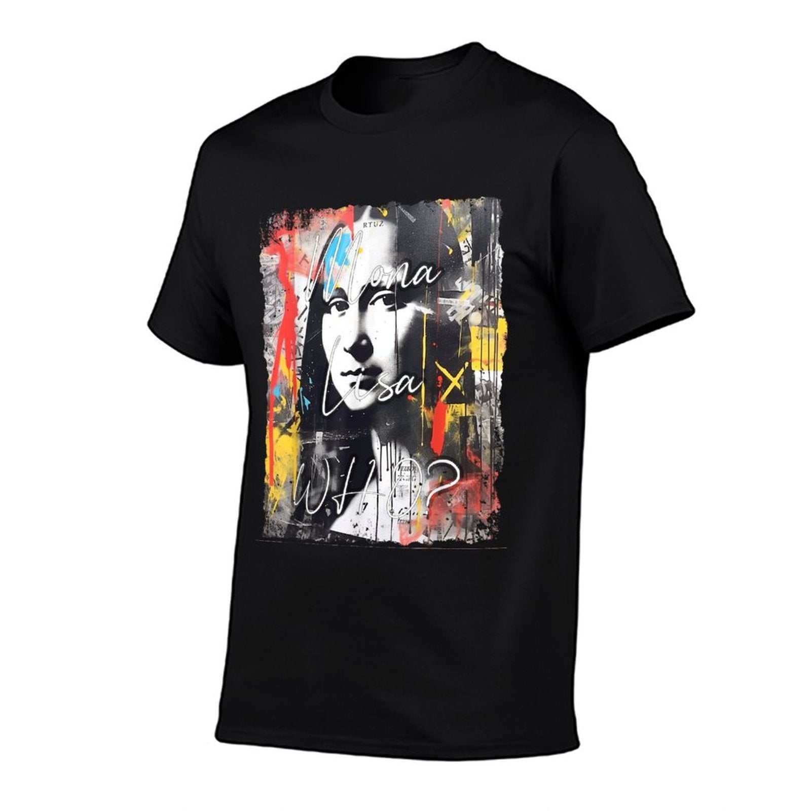 Abstract Graffiti Art Leonardo Da Vinci Art Mona Lisa  Slim-fit Cut T-Shirt