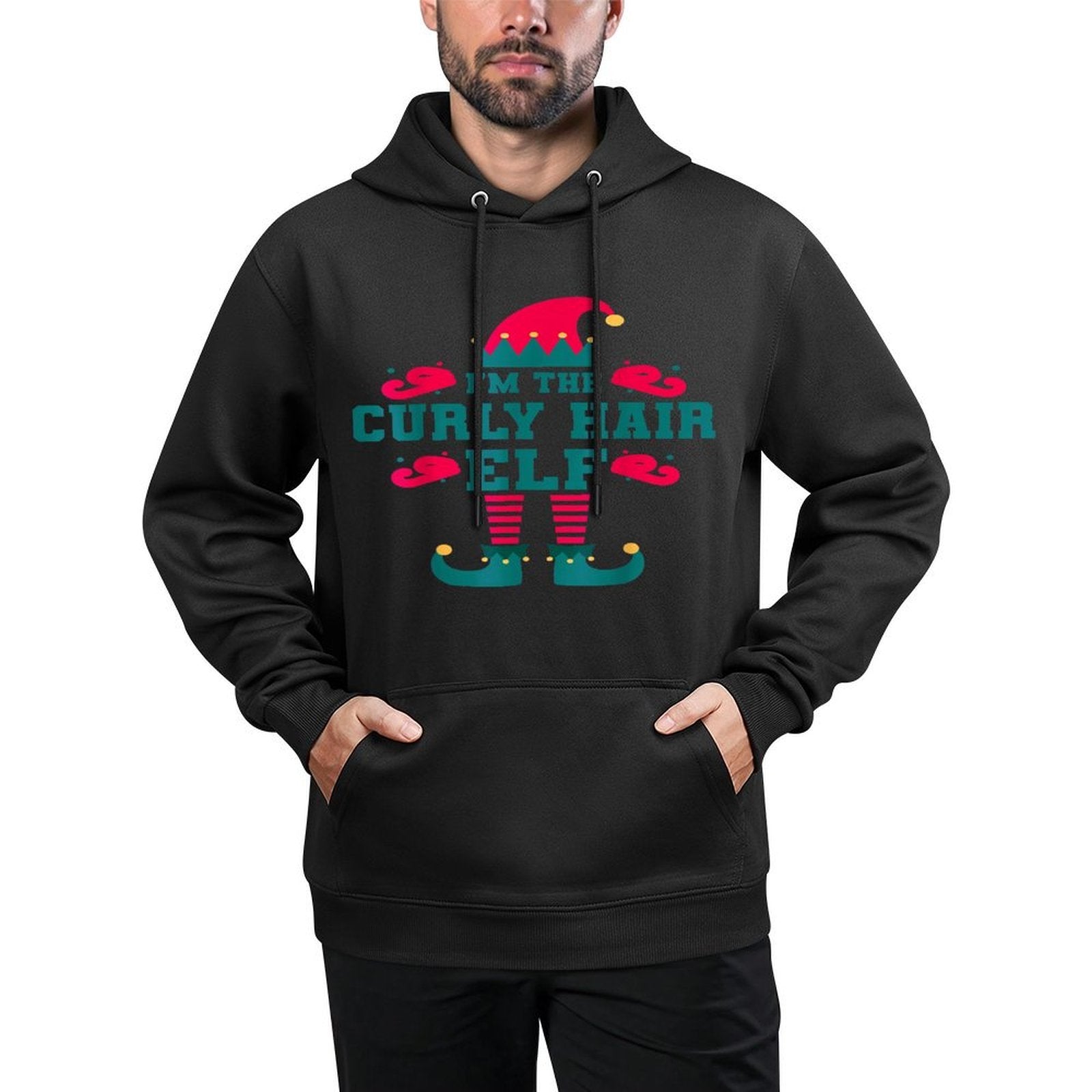Matching Family Im The Curly Hair Elf Christmas Medium-Weight Fabric Hoodie