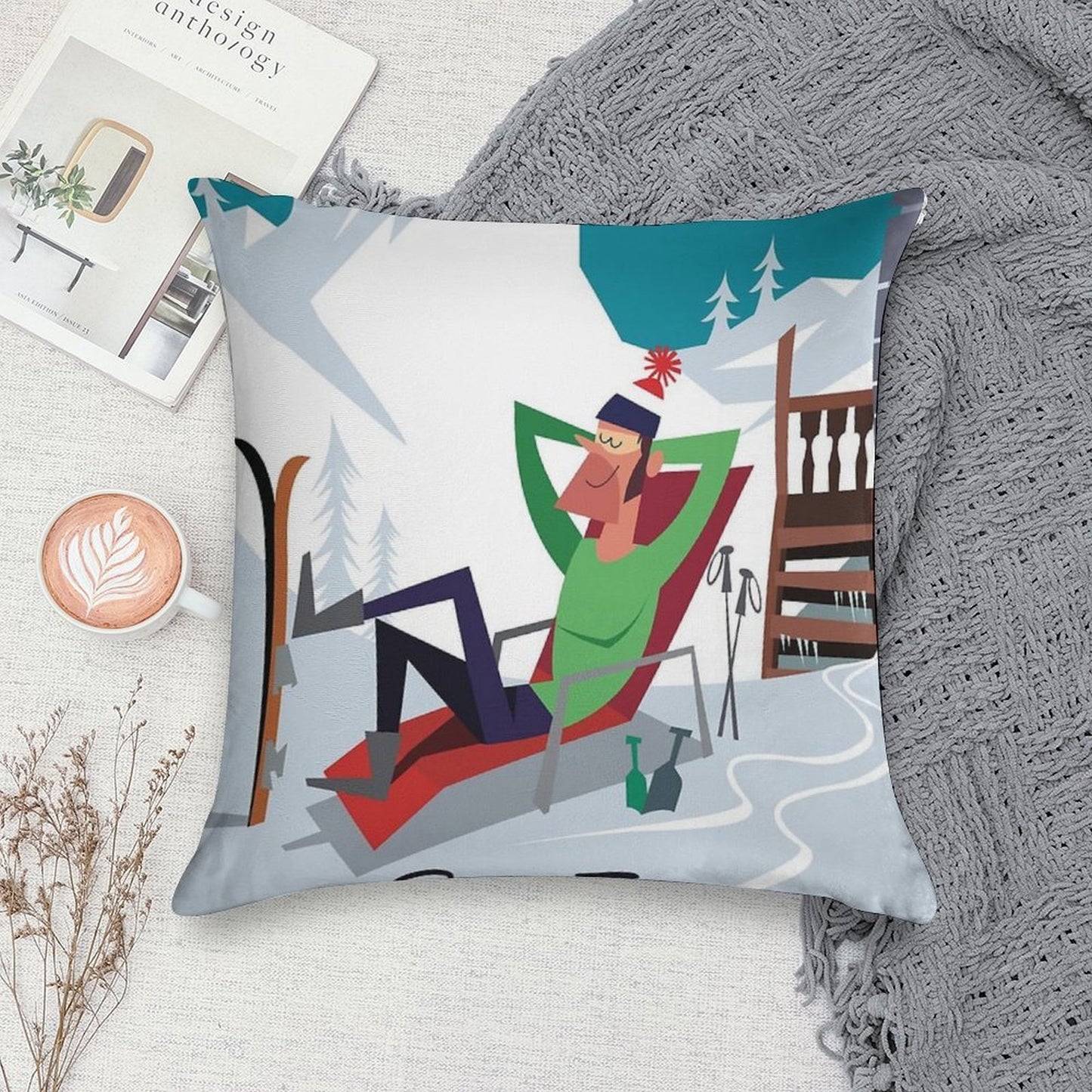Morzine Ski Poster Soft Washable Throw Pillow