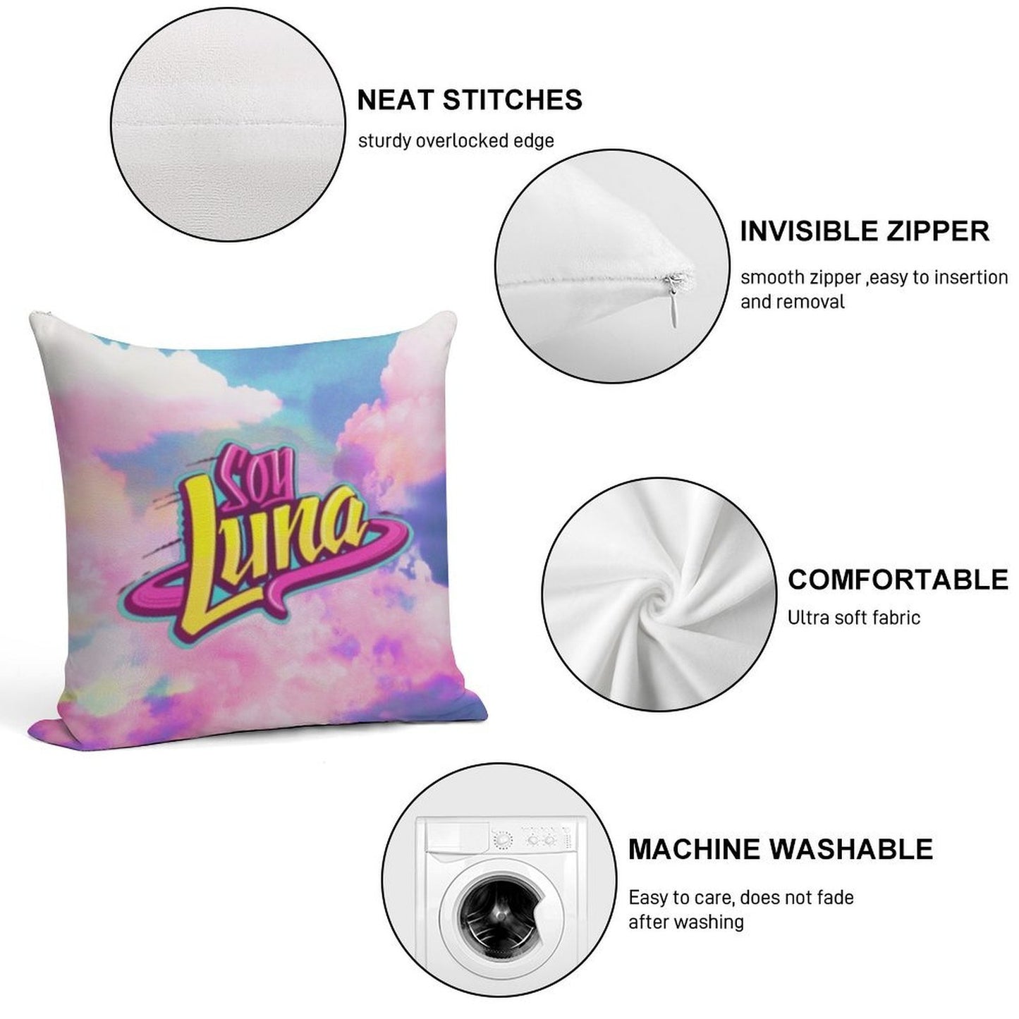 Soy Luna Logo Soft Decorative Cover Throw Pillow