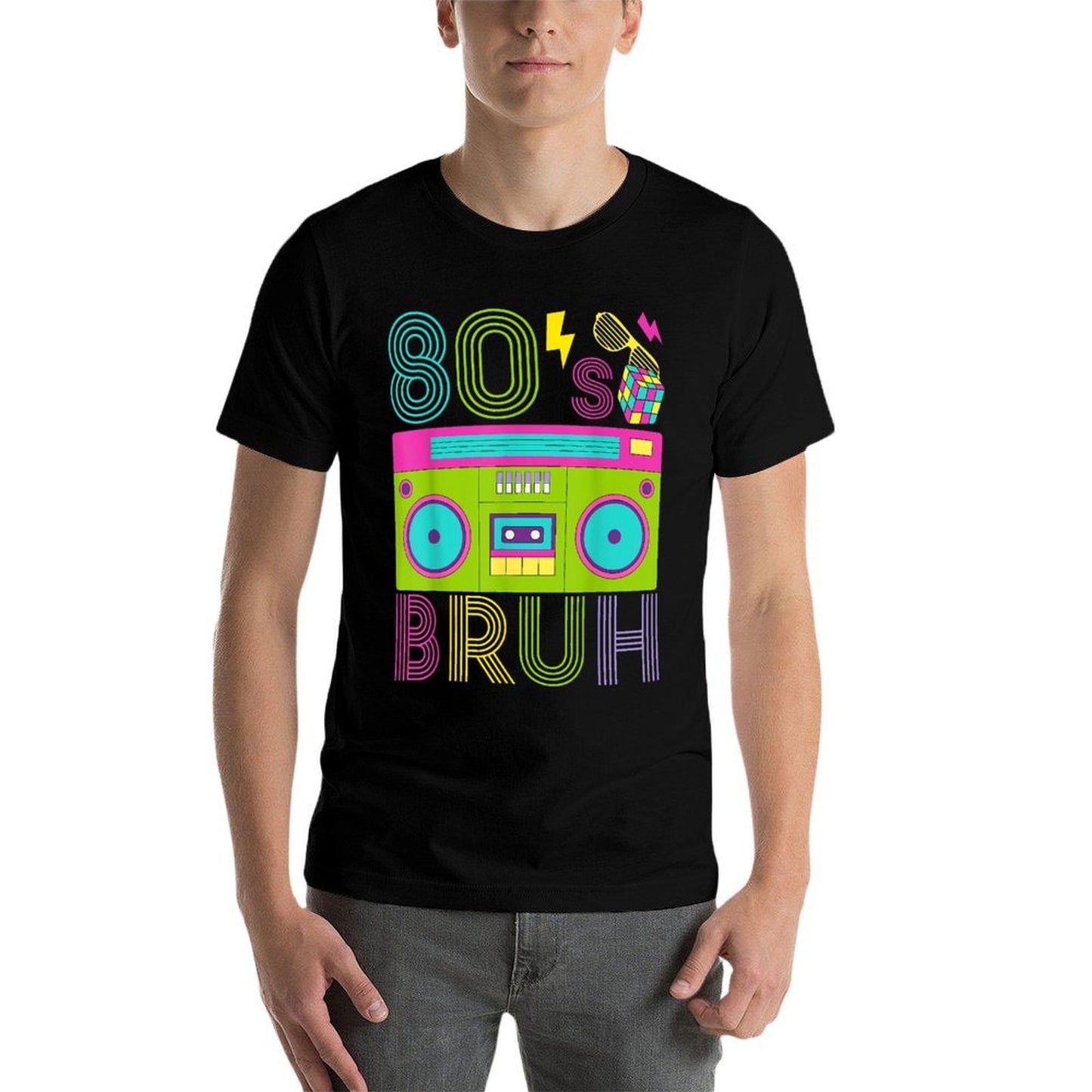 Retro 80s BRUH Outfits For Boys 1980s Party Outfit Eighties  Tagless Design T-Shirt