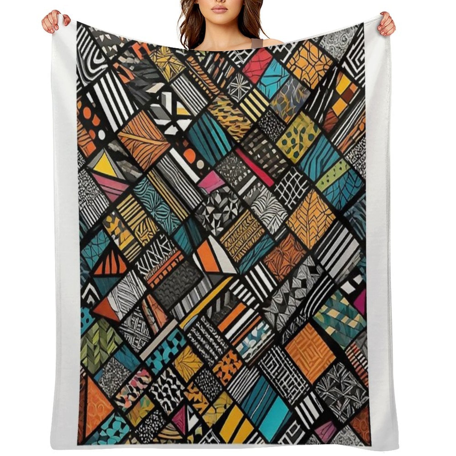 Afro Pattern Compact Throw Blanket