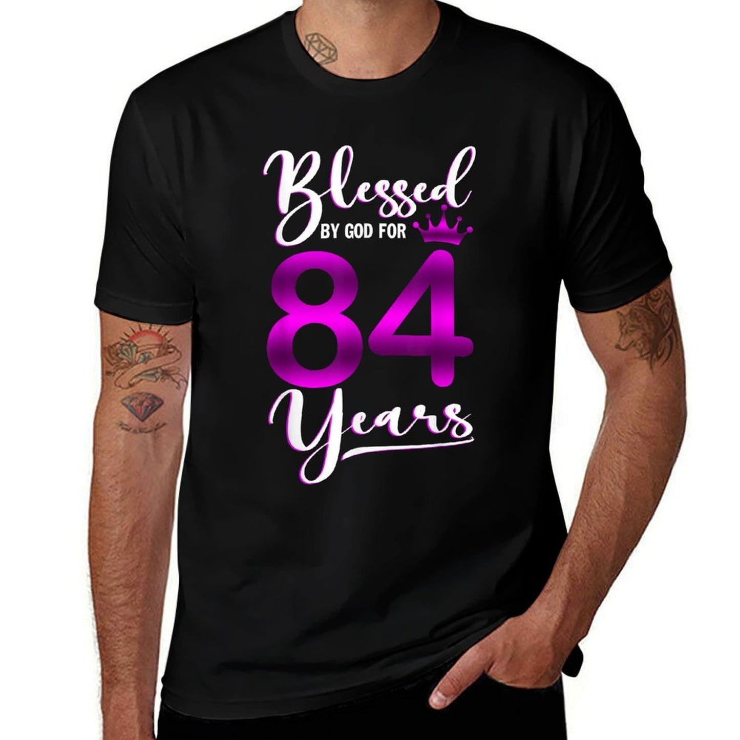 Vintage Blessed by God For 84 Years Old Happy 84th Birthday Durable T-Shirt