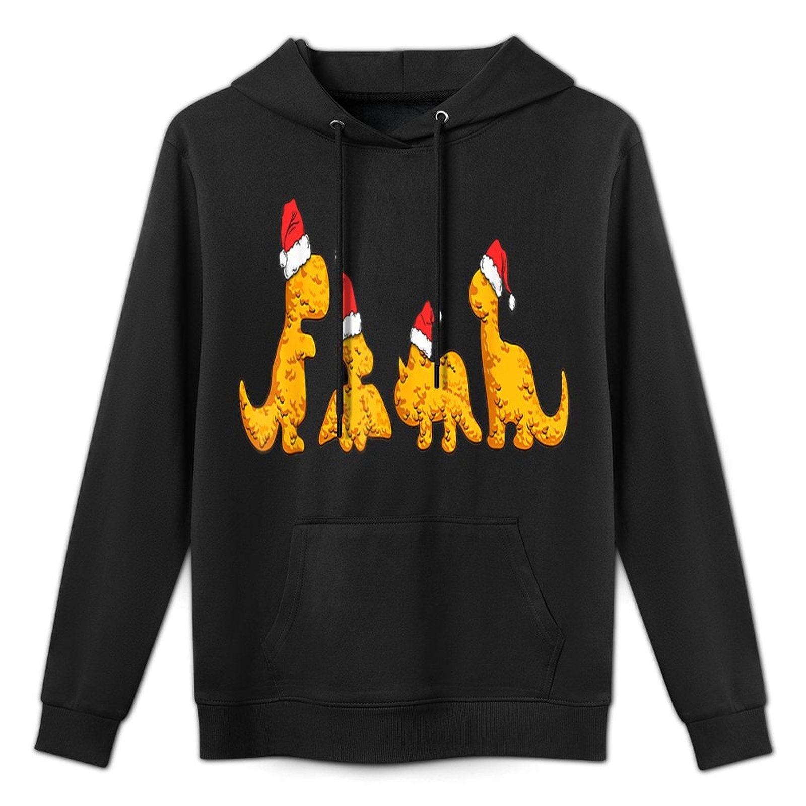 Dino Chicken Nuggets Funny Dinosaur Shape Nuggets Christmas Medium-Weight Fabric Hoodie