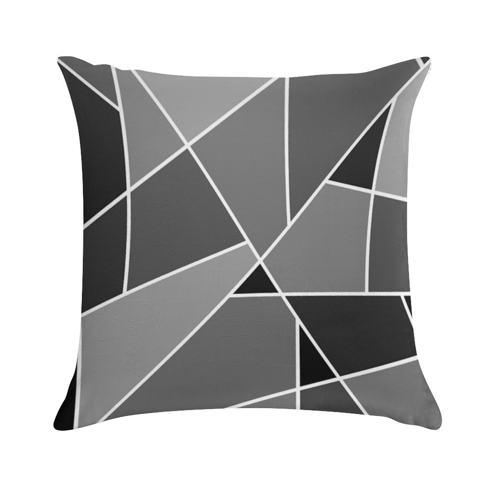 Gray Modern Geometric Pattern Soft Reinforced Edging Throw Pillow