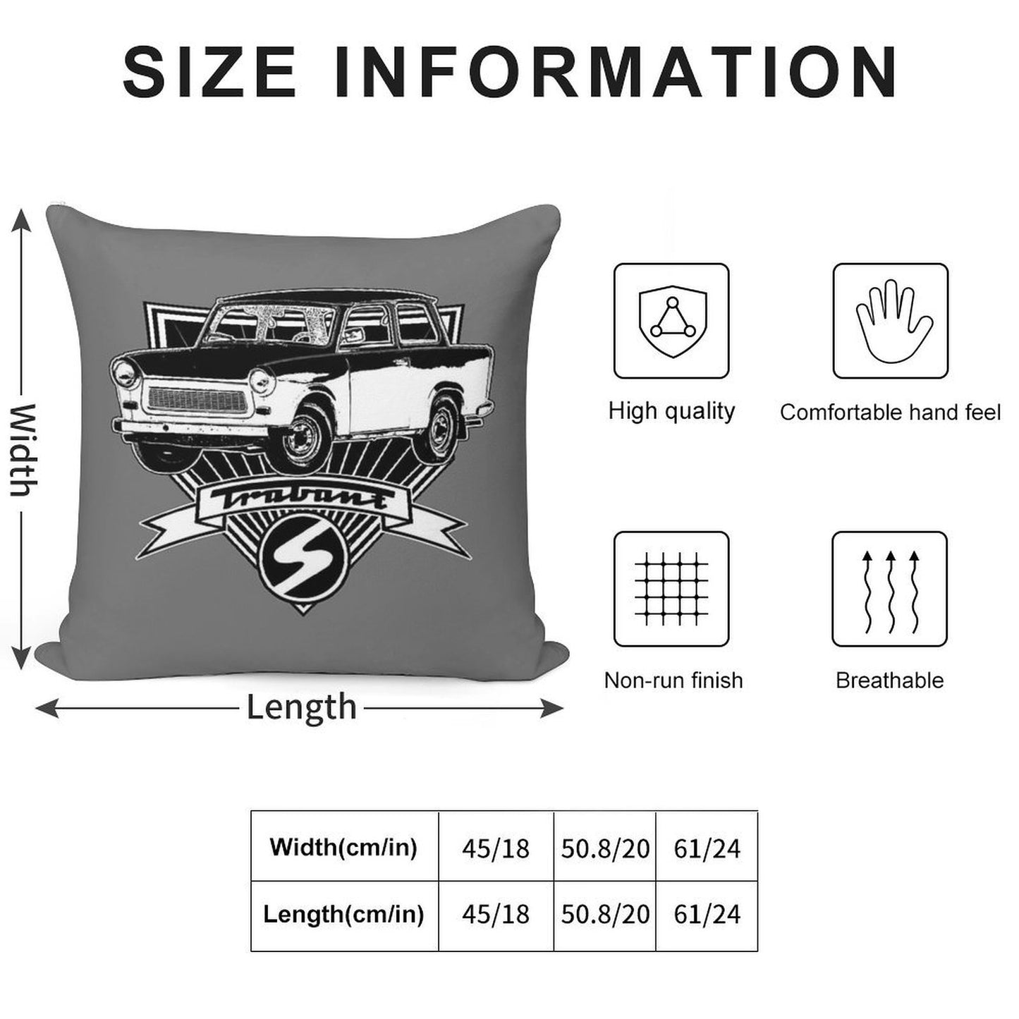 Trabant 601 Soft Luxury Feel Throw Pillow