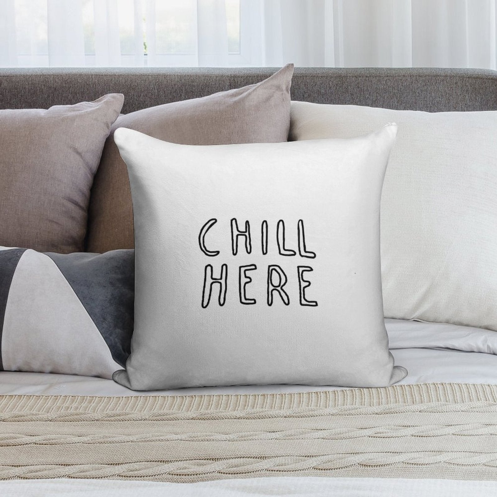 Chill Here Pillow Case Soft Skin-Friendly Throw Pillow