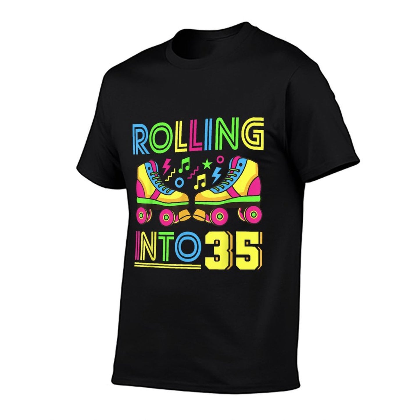 Rolling Into 35 Year Old 80s Party 90s Costume 35th Birthday Soft T-Shirt