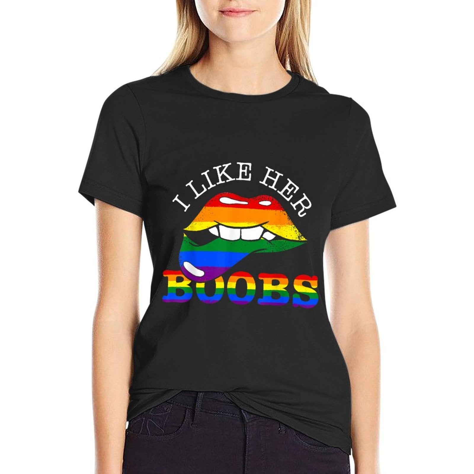 I Like Her Boobs LGBT  Wrinkle-resistant T-Shirt