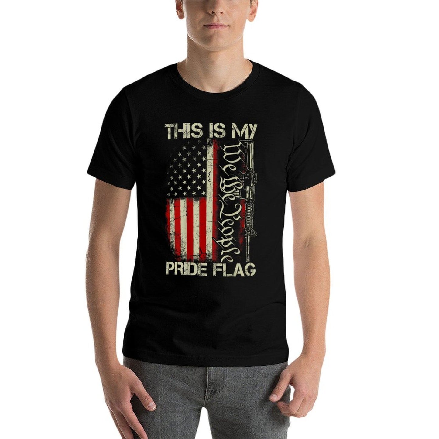 This Is My Pride USA Patriots Gun American on Back Quick-drying T-Shirt