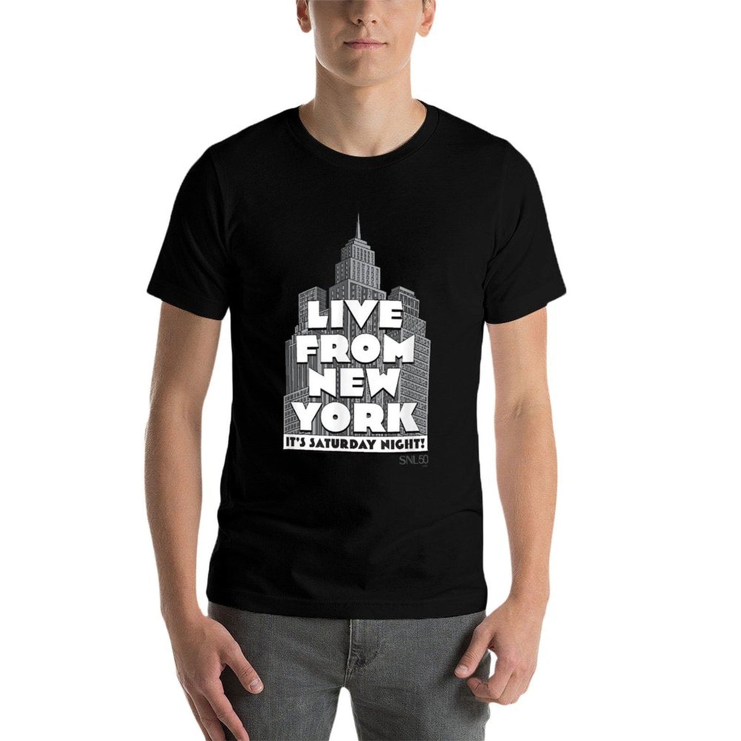 SNL Live From New York It’s Saturday Night! NYC Skyline High-quality Stitching T-Shirt