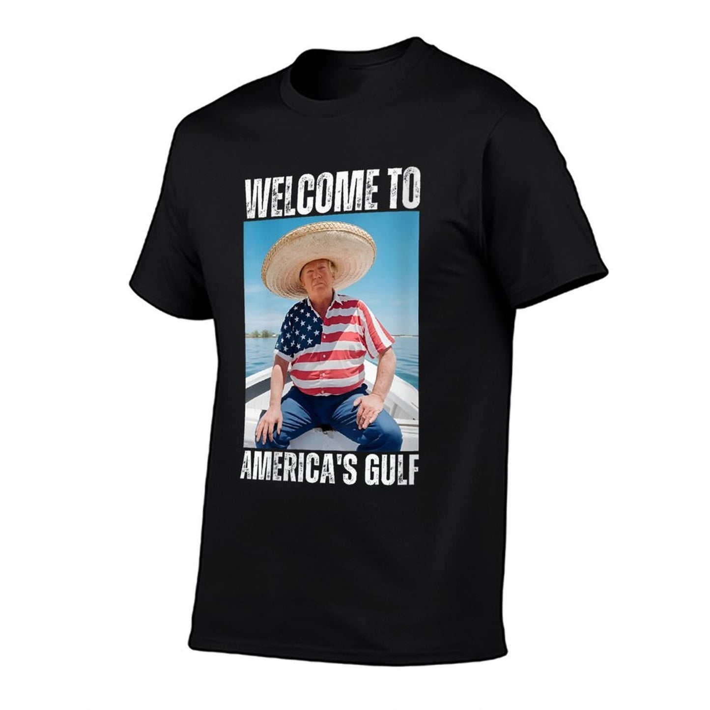 Womens Welcome Trump America's Gulf Mexico President Trump Sombrero Fade-proof Color T-Shirt