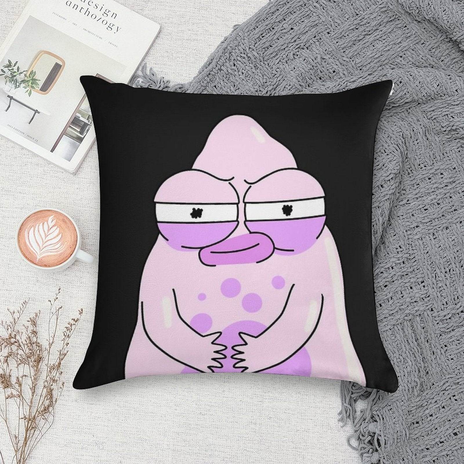 The Pupa Soft Hidden Zipper Throw Pillow