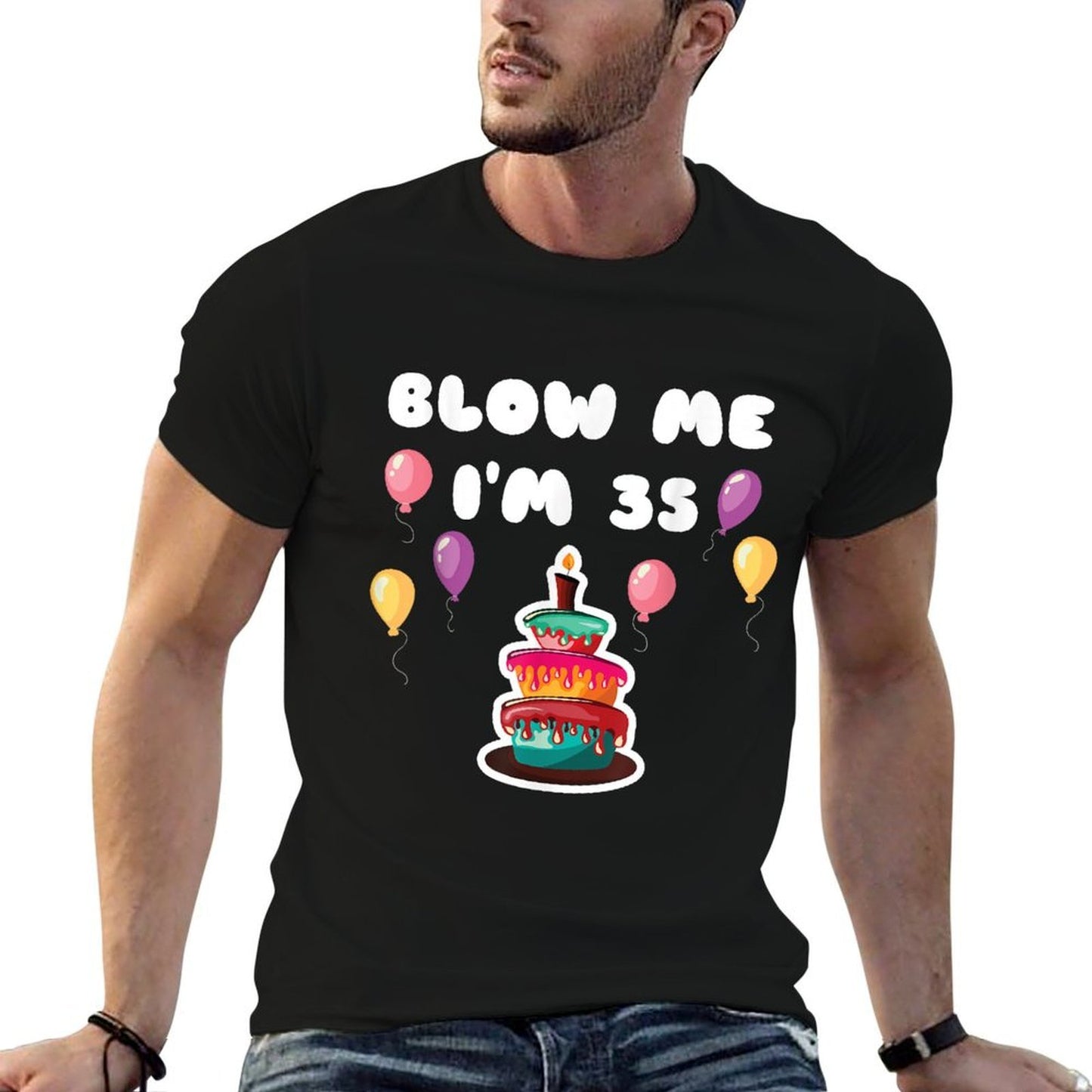35 Years Old Blow Me I'm 35 Funny 35th Birthday Polyester Blend T-Shirt