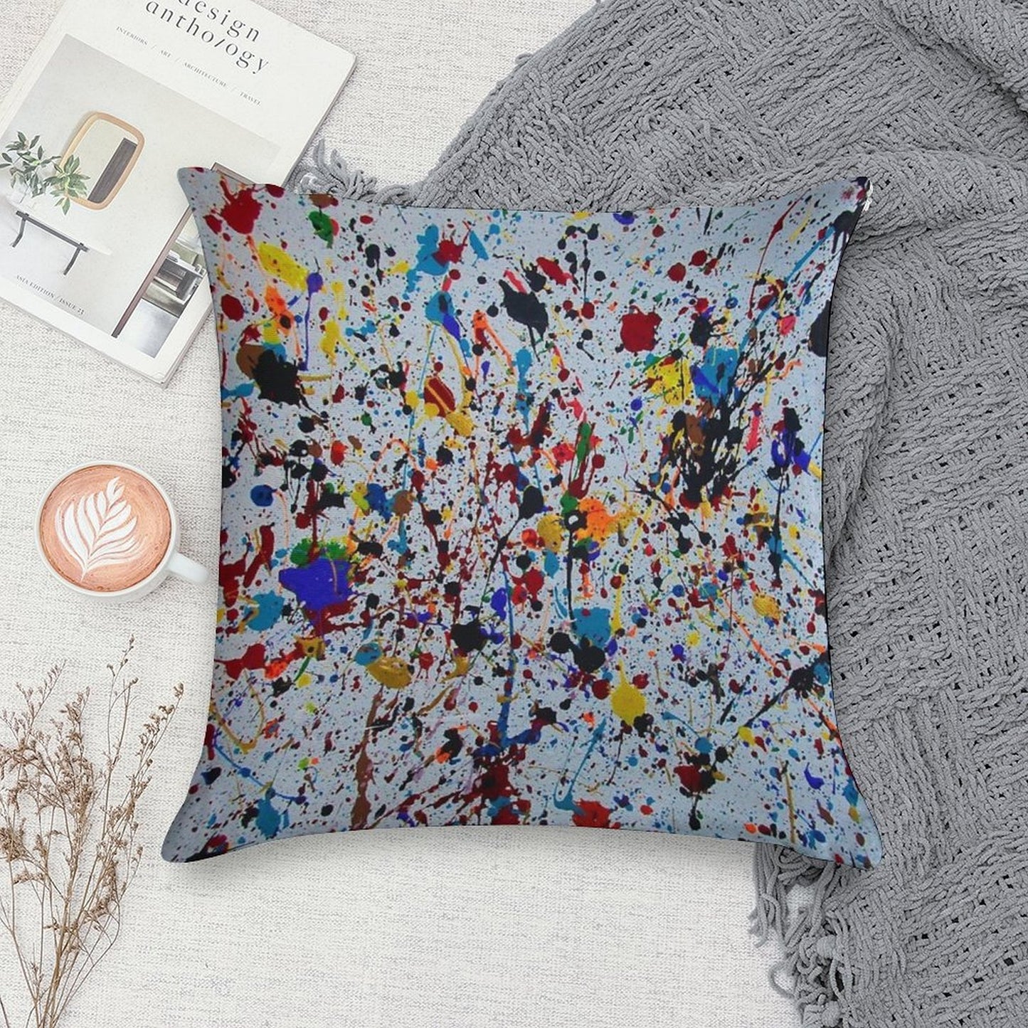 Splatter Paint Soft Multiple Sizes Throw Pillow