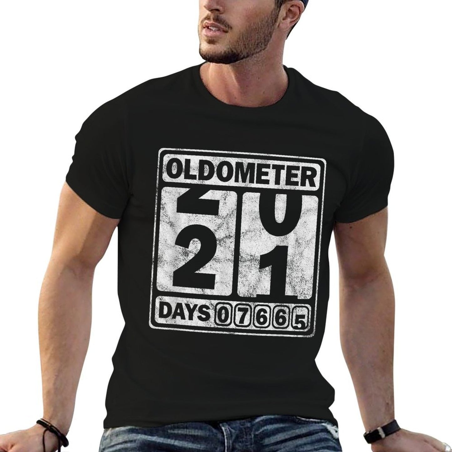 21st Birthday Funny Oldometer Car Racing Motorsport Trendy Pattern T-Shirt