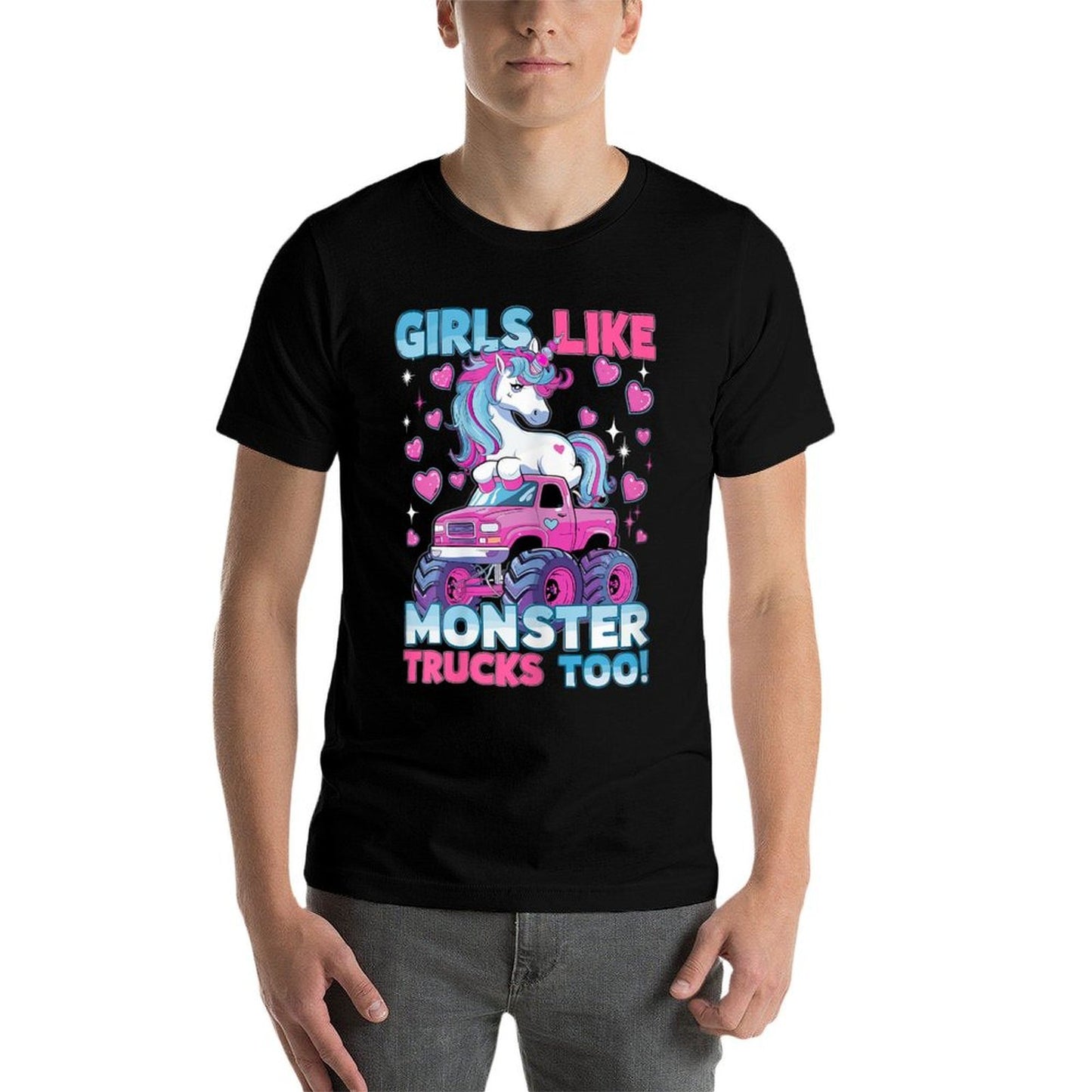 Unicorn Monster Truck Girls Like Monster Trucks Too  Graphic-printed T-Shirt