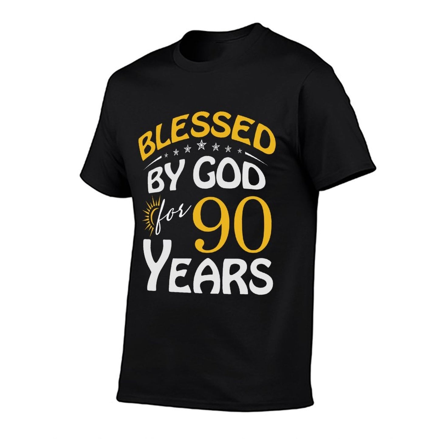 Vintage Blessed by God For 90 Years Old Happy 90th Birthday Wrinkle-resistant T-Shirt