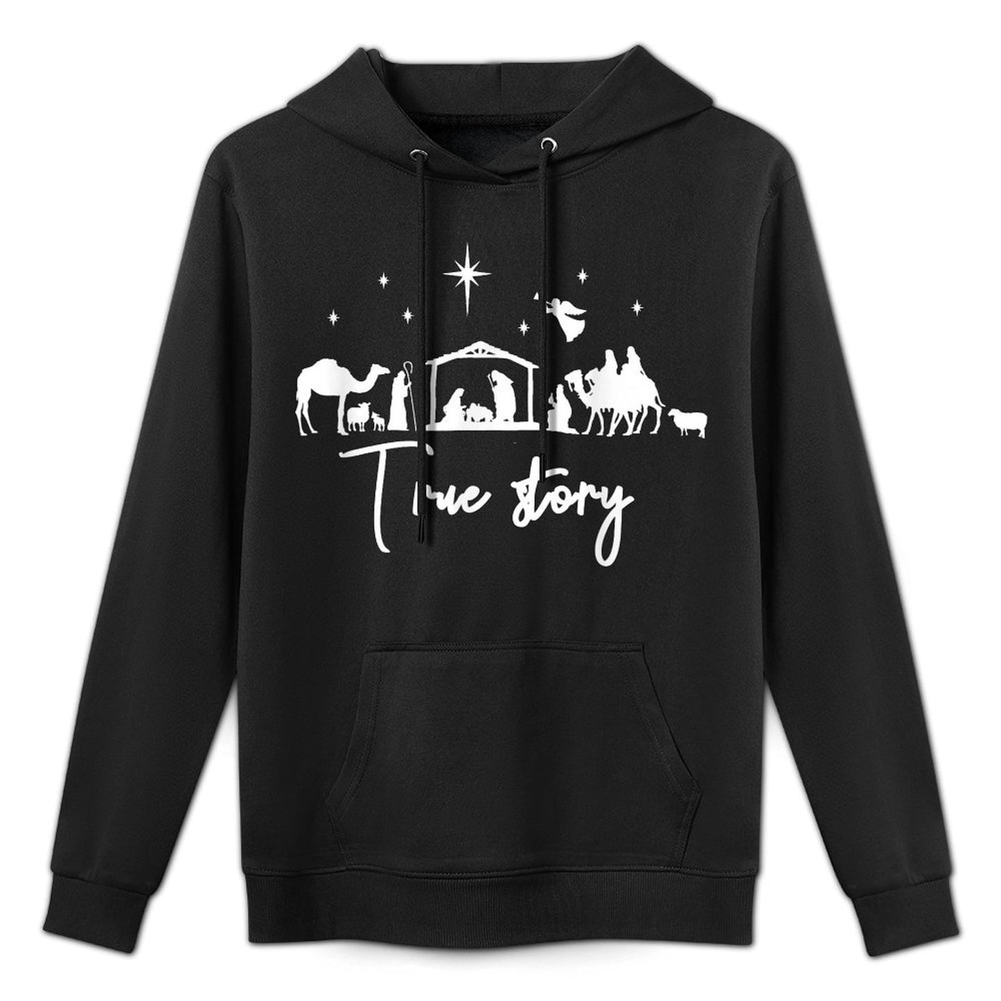 True Story Nativity Christmas Baby Jesus Manger Catholic Moisture-Wicking Hoodie