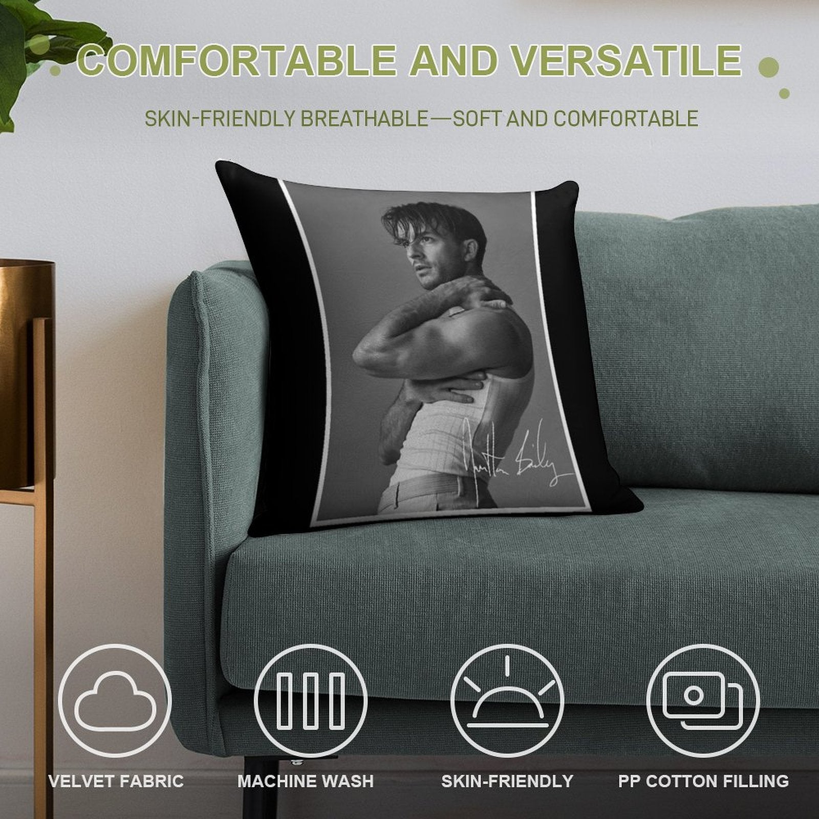 Jonathan Bailey Soft Style Accent Throw Pillow