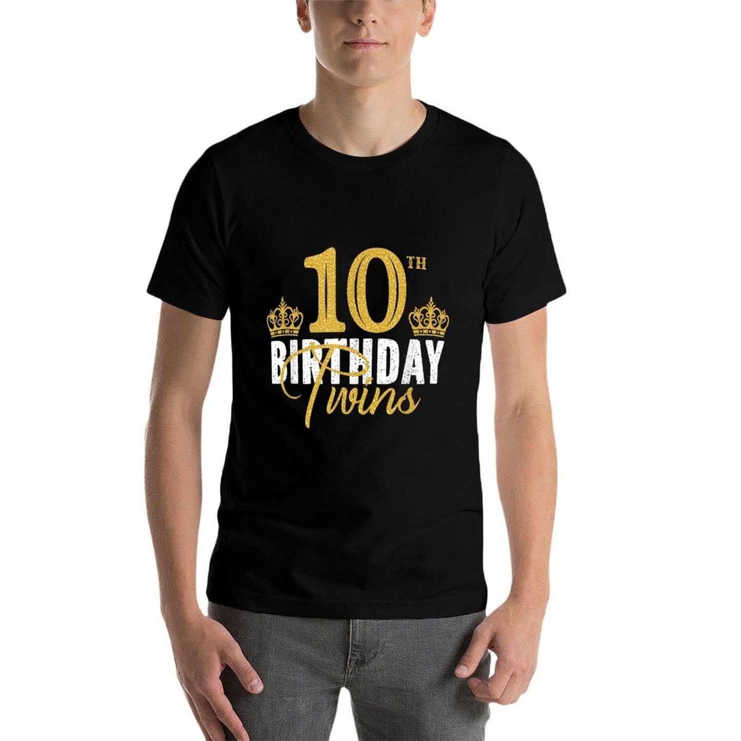 10th Birthday Twins 10 Years Old Party Idea For Boy And Girl Stretchy T-Shirt