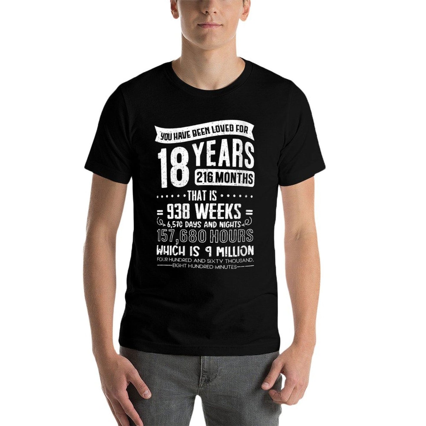 Womens You Have Been Loved for 18 Birthday Happy 18th Birthday Oversized Silhouette T-Shirt