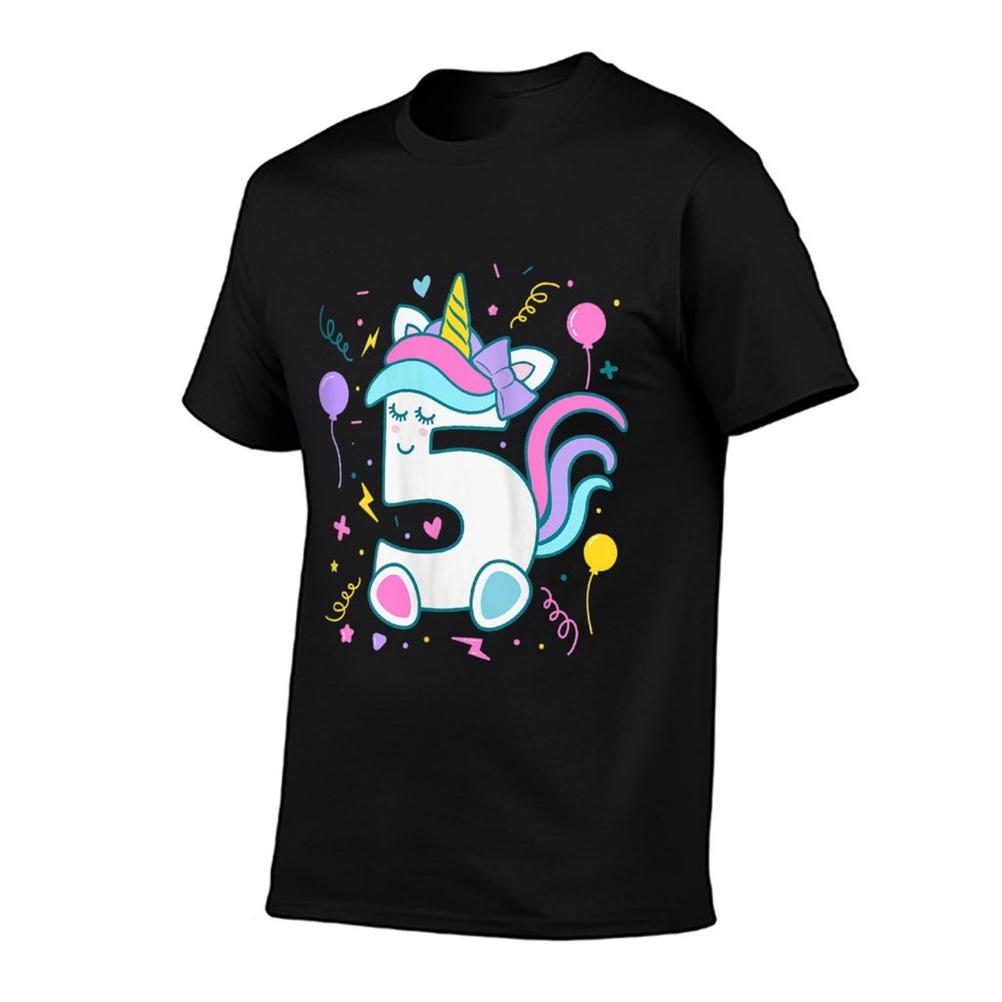 Womens Unicorn 5th Birthday Number 5 Year Old Girl Birthday Comfortable T-Shirt