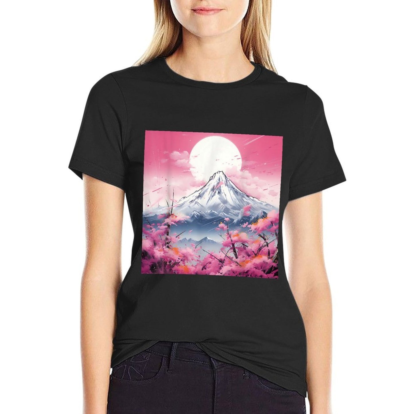 Sakura Reverie Japanese Petals Unfold in Twilight Peaks Affordable Price T-Shirt
