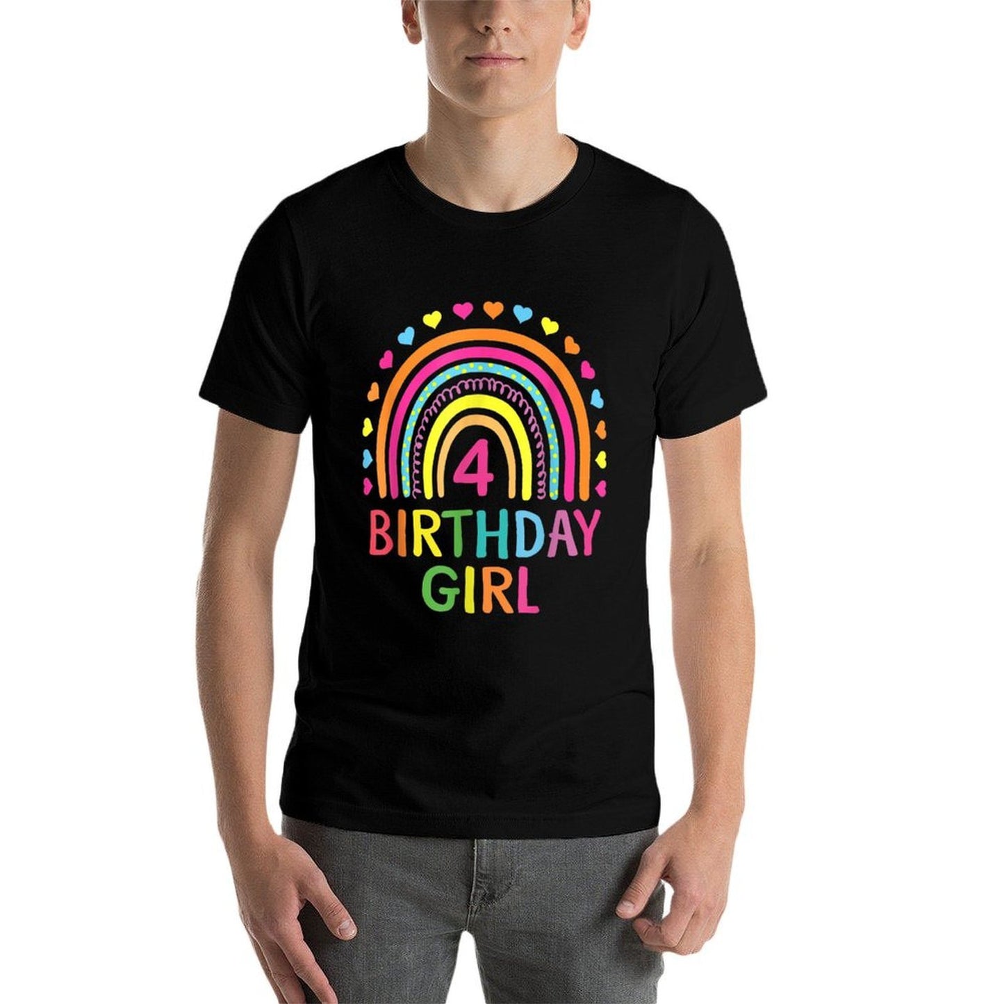 4 Years Old Rainbow Girls 4th Birthday For Girls Kids Comfortable T-Shirt