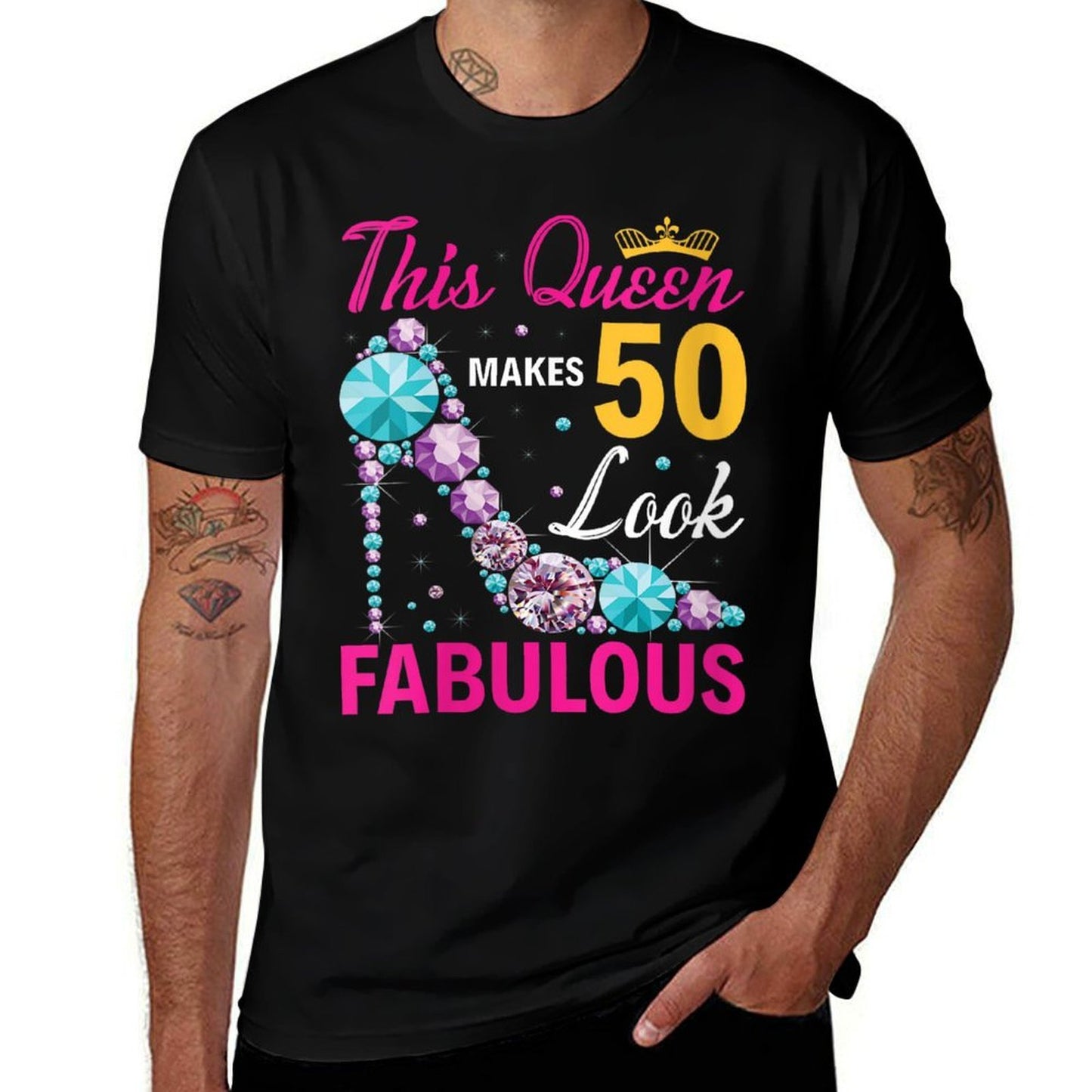 Womens This Queen Makes 50 Look Fabulous Woman 50th Birthday Comfortable T-Shirt