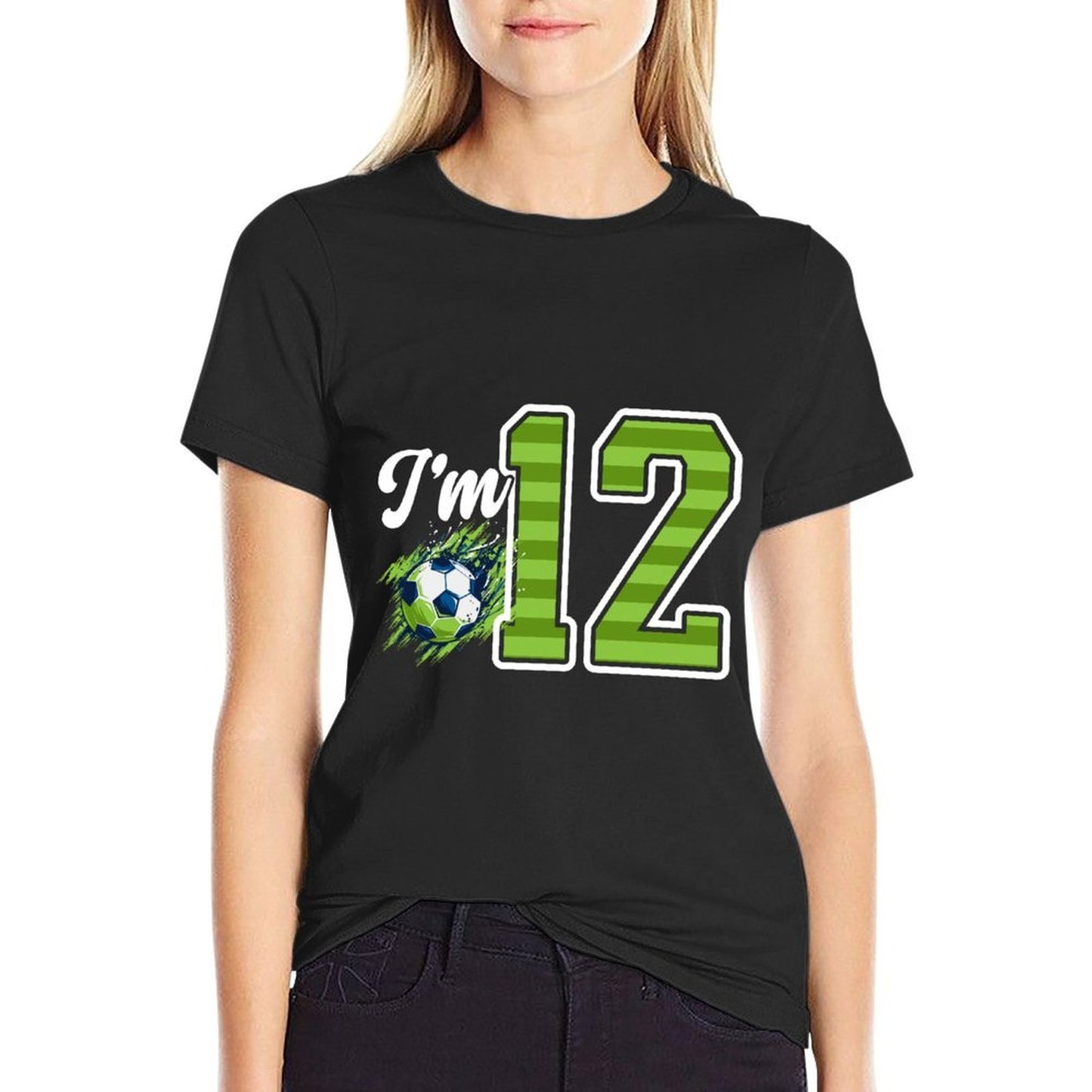 12th Soccer Birthday Party Twelve Year Old Soccer Player Slim-fit Cut T-Shirt