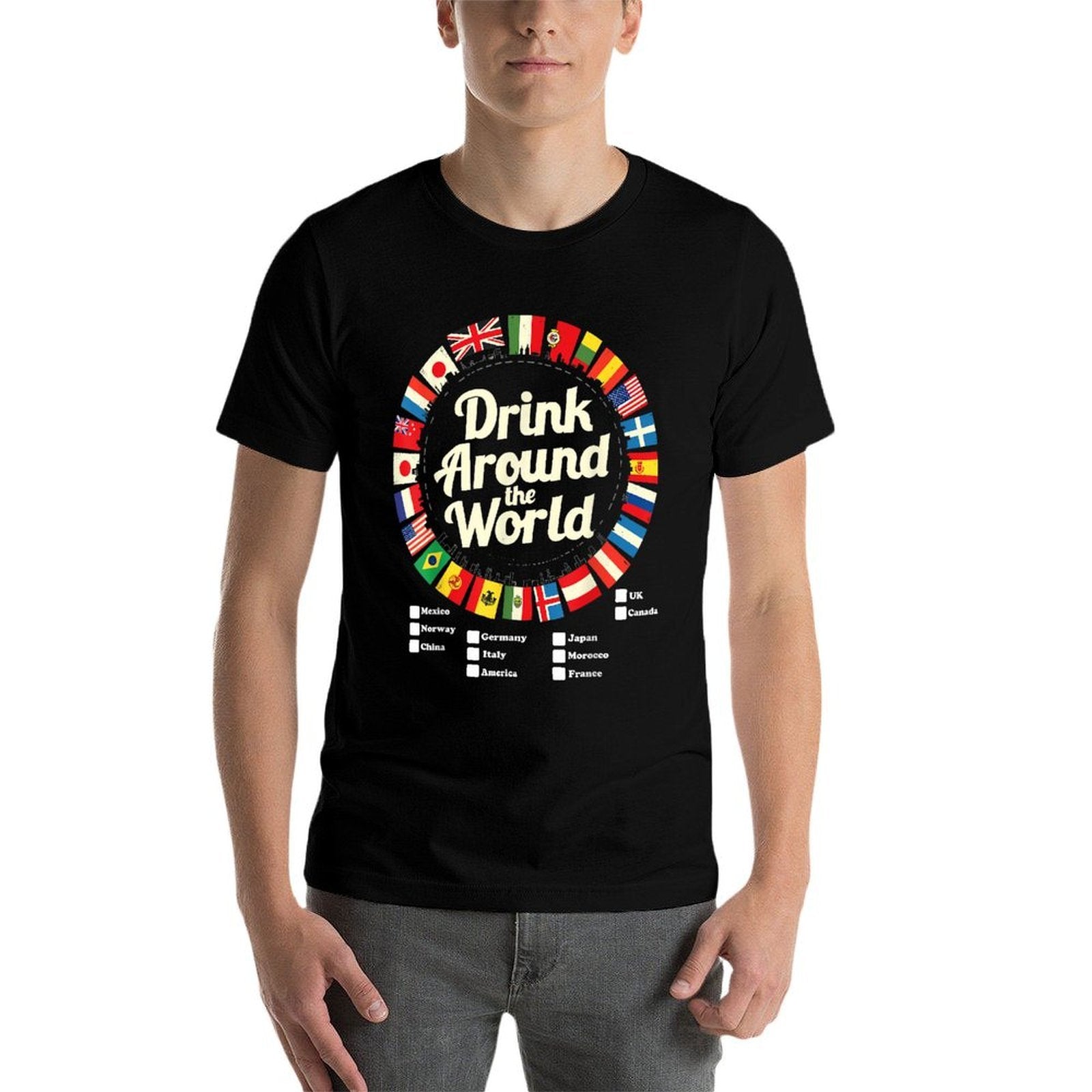 Adult Vacation Drinking Countries International National  Summer-ready Fabric T-Shirt