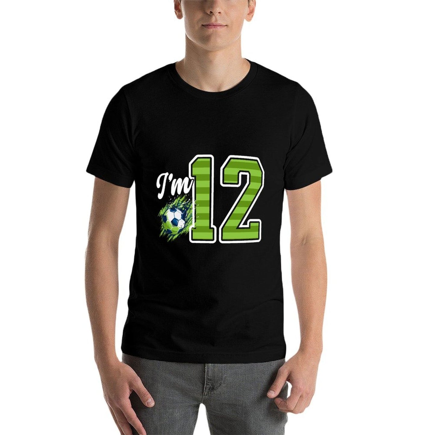 12th Soccer Birthday Party Twelve Year Old Soccer Player Slim-fit Cut T-Shirt