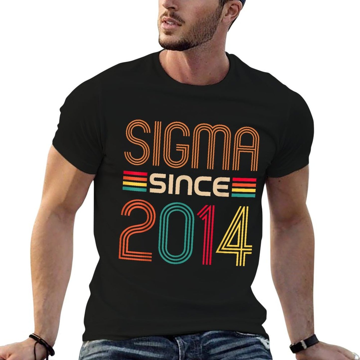 Sigma Since 2014 11th Birthday Retro Funny Slang Sigma Rizz Vintage-inspired T-Shirt