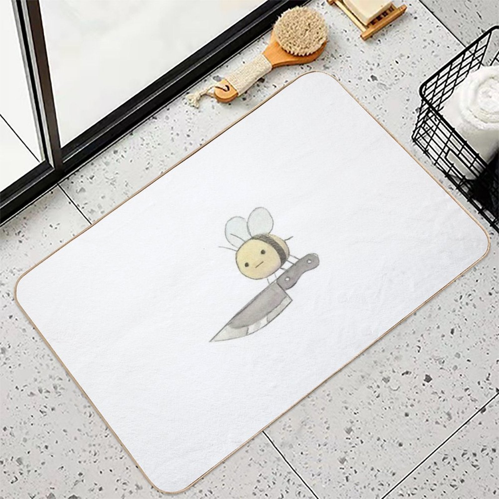 Knife Bee Stain-Proof Bath Mat