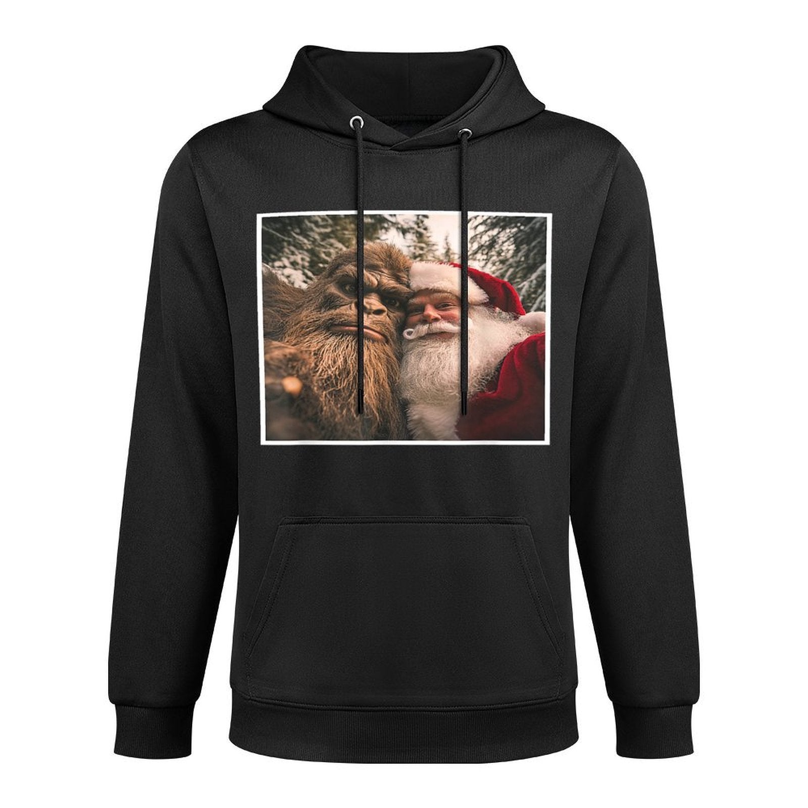 Funny Cute Bigfoot Santa Claus Selfie Christmas Pajama Machine Washable Hoodie