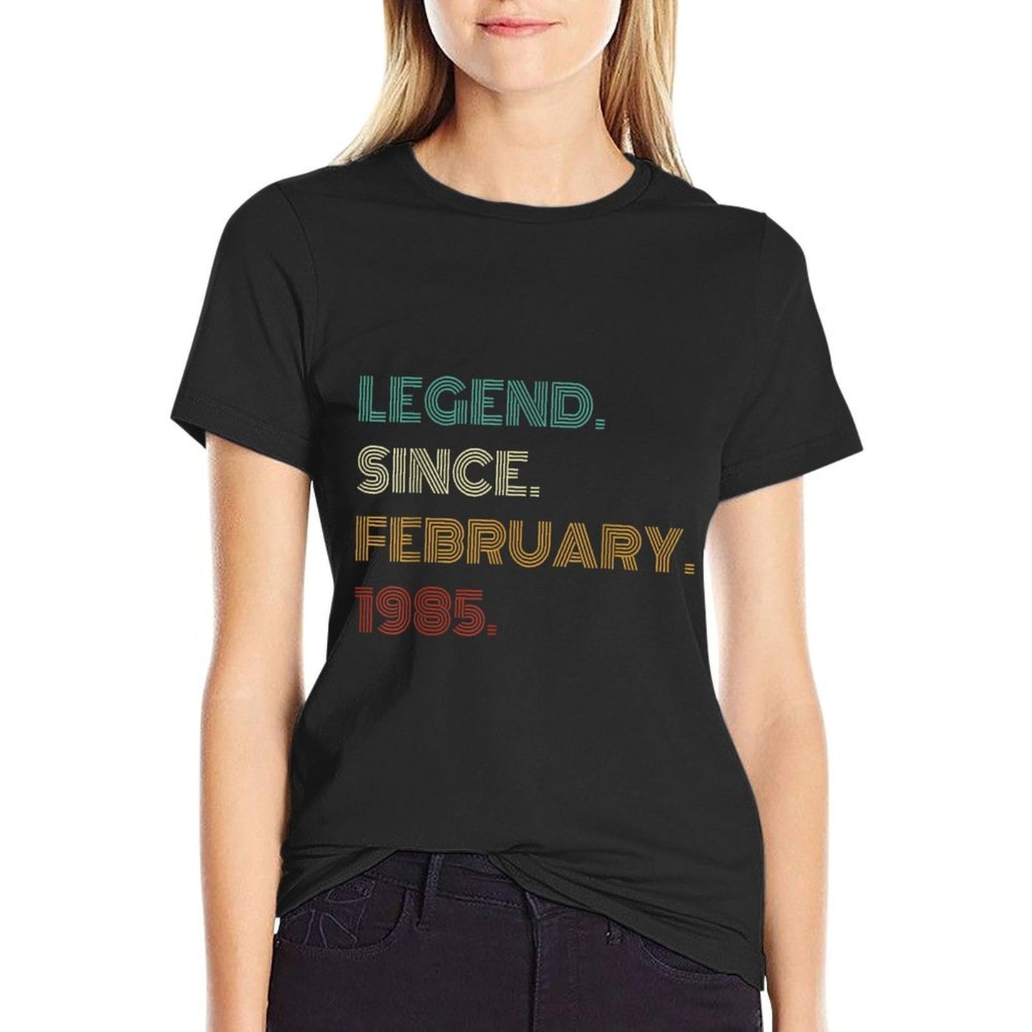 40 Years Old Legend Since February 1985 40th Birthday  Fade-proof Color T-Shirt