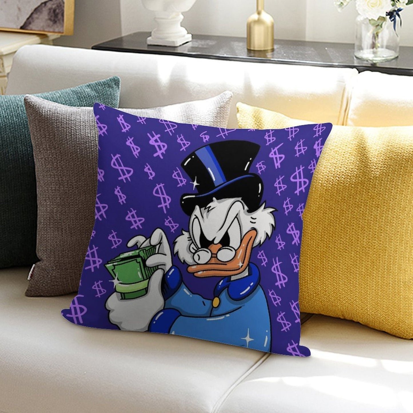 Scrooge Mcduck Eva Kiseleva Soft Warmth Comfort Throw Pillow